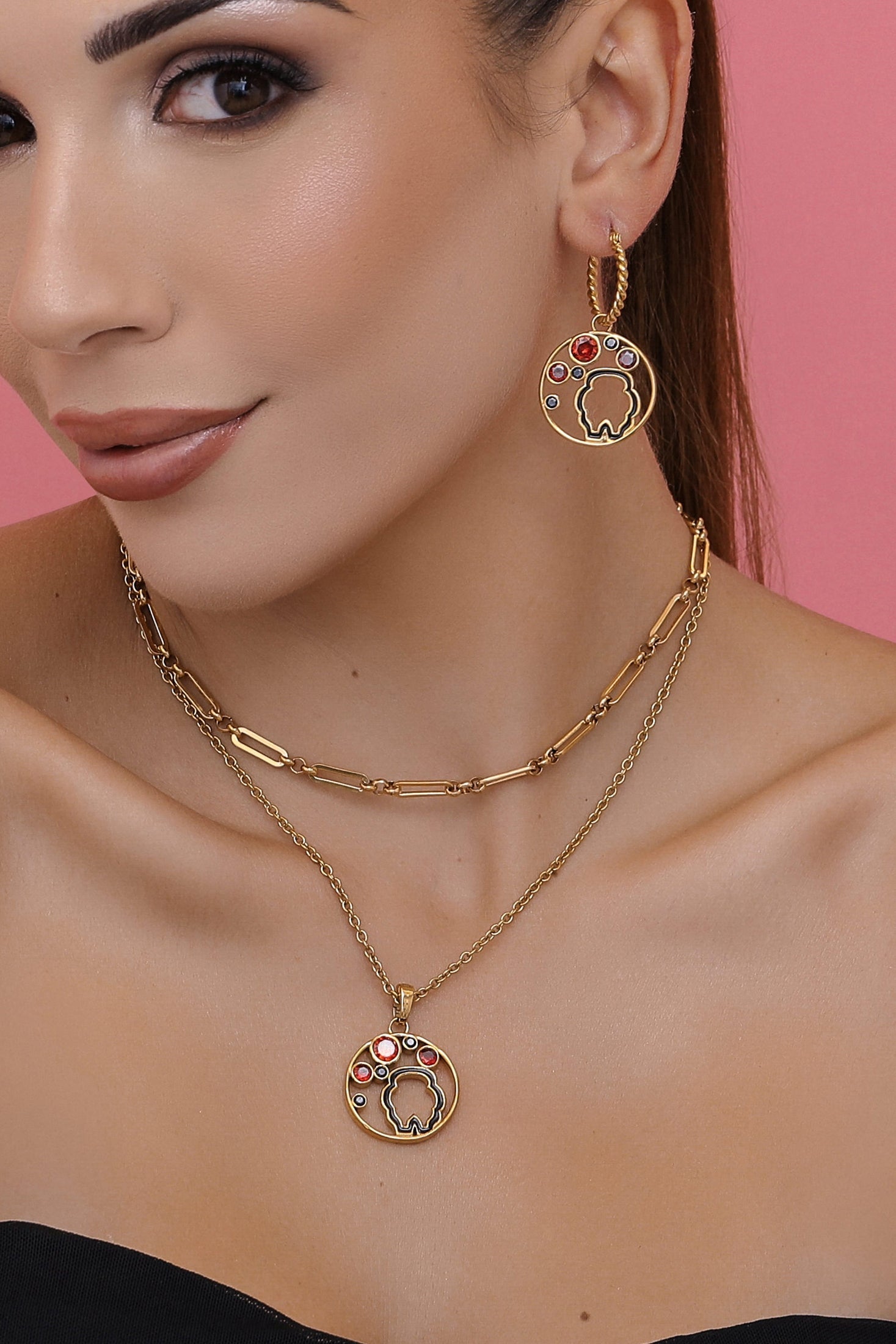 Ħaġar Pendant Earring Set