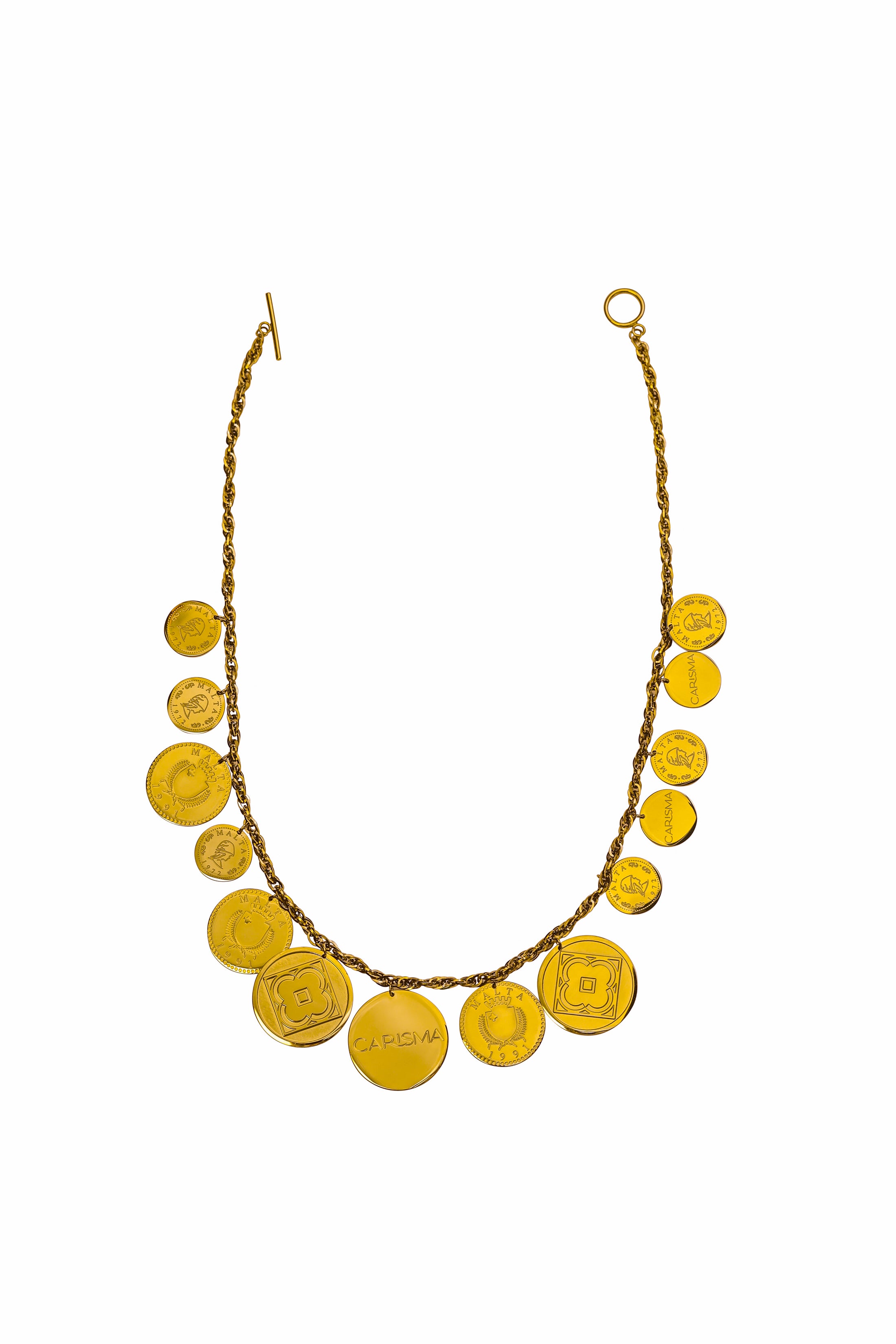 Multi Charm Maltese Lira Necklace