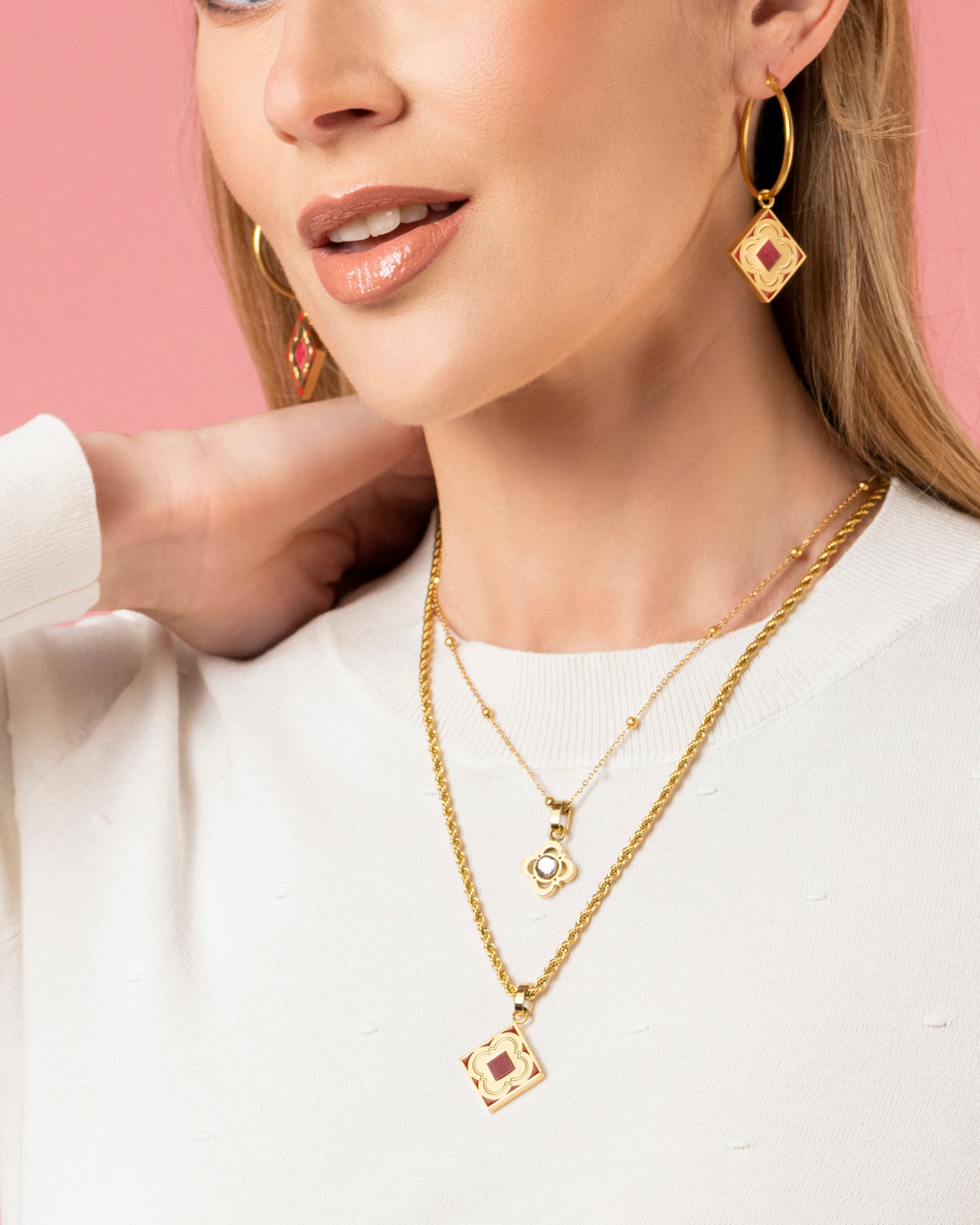 Red Carnelian Logo Stone Pendant