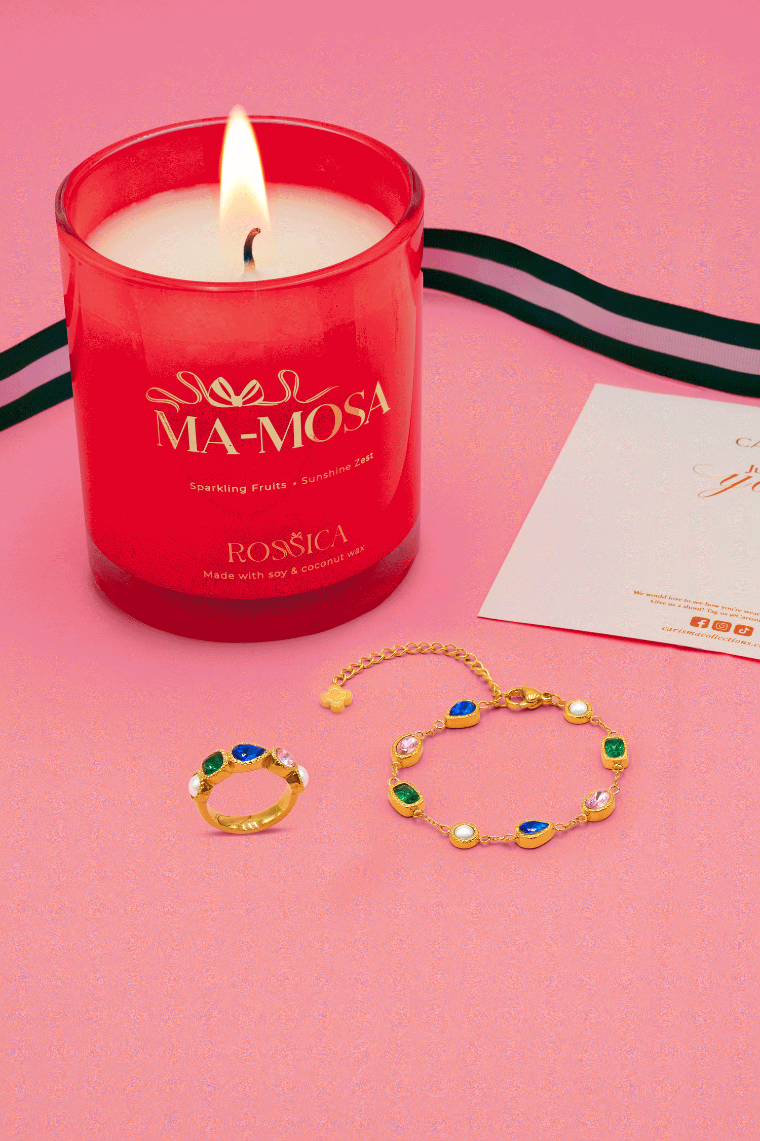 Citadel Whisper Bracelet, Fortress Ring &amp; Rossica Candle Gift Set