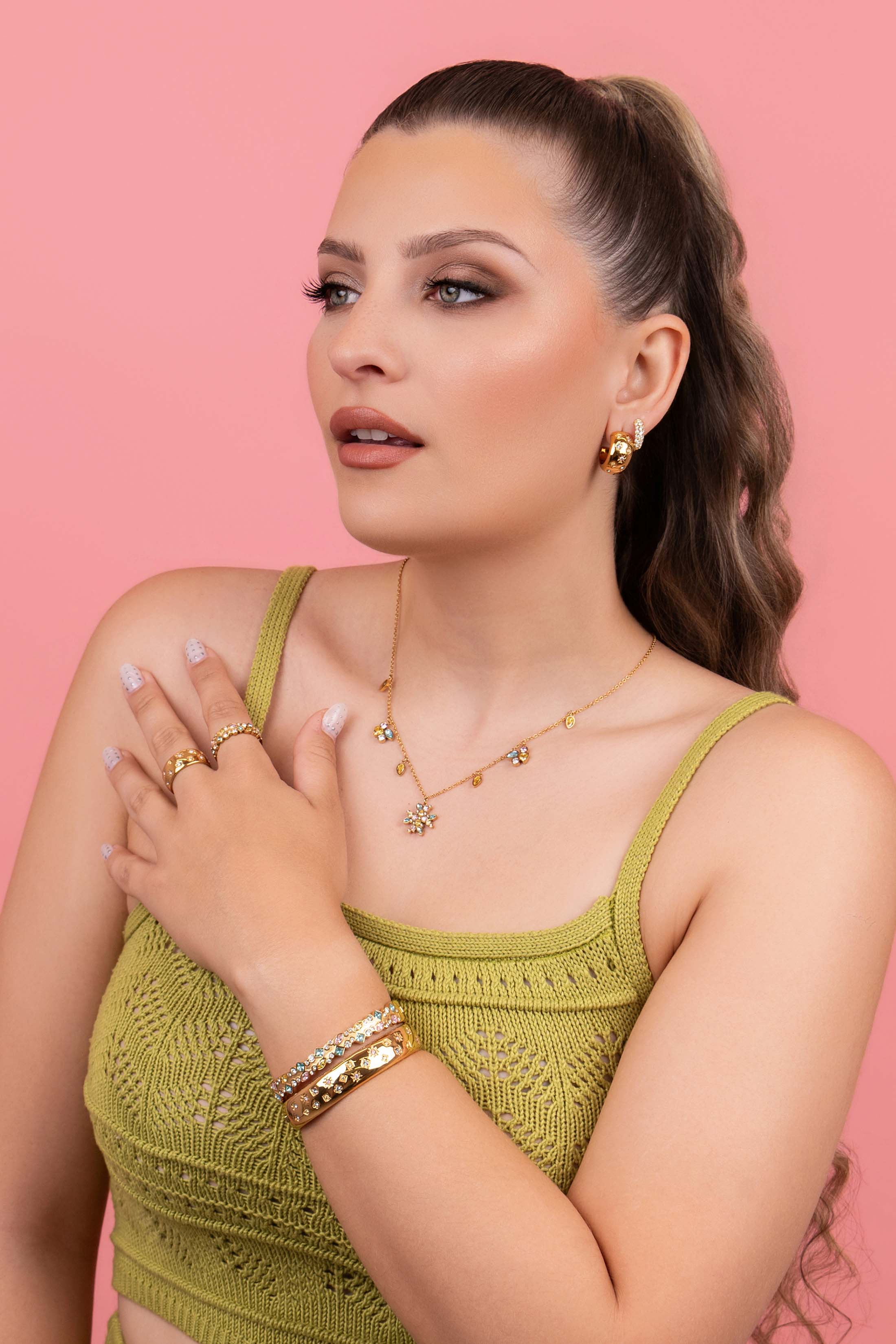 Maltese Cross Crown Statement Stud Earring Set