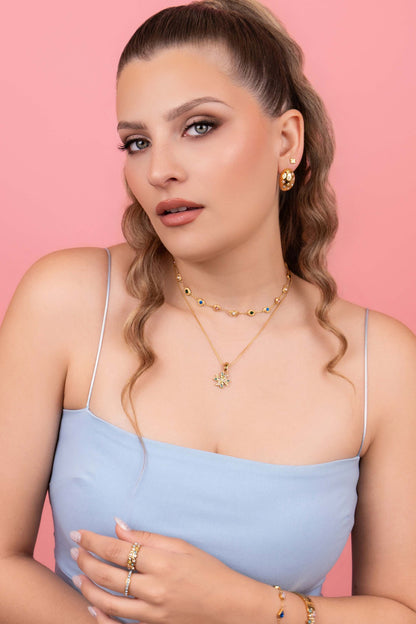 Maltese Cross Crown Statement Stud Earring Set