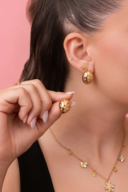 Maltese Cross Crown Statement Stud Earring Set