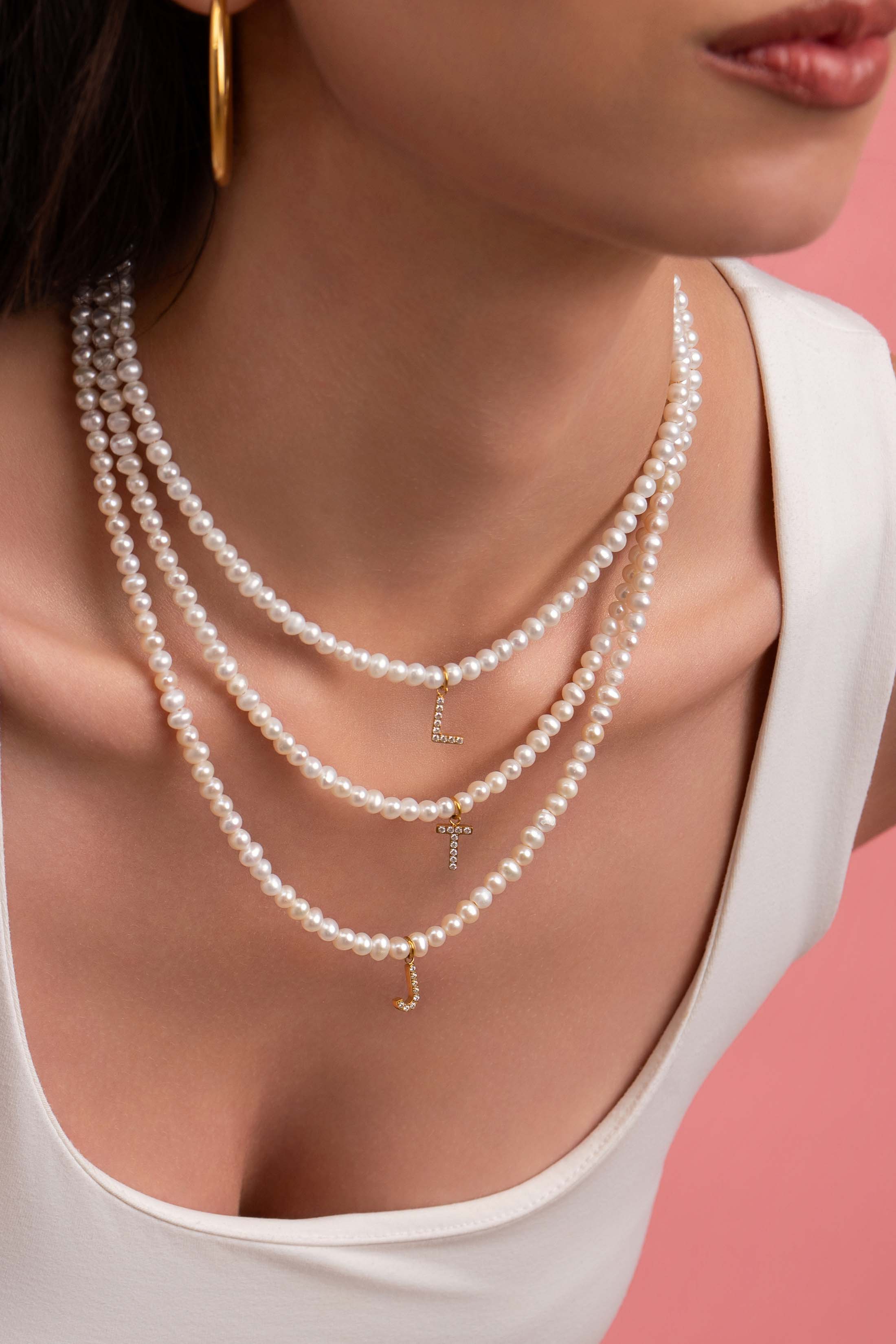 Initial Freshwater Pearl Necklace