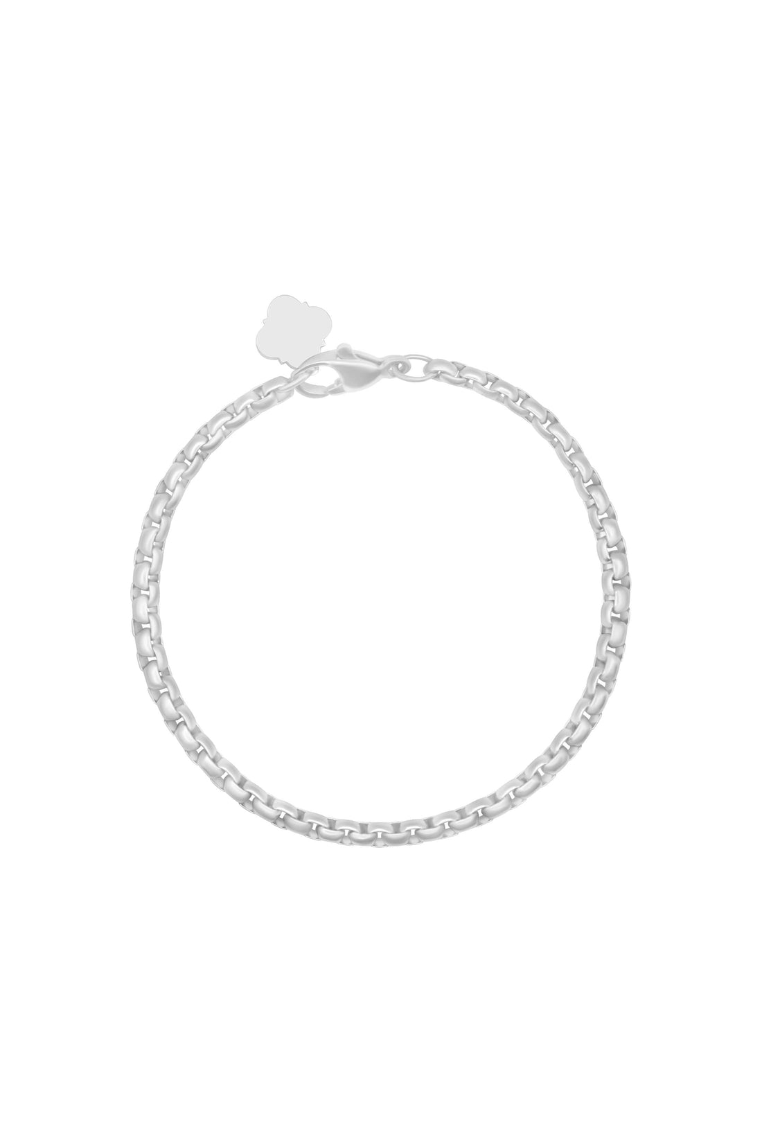 Boys Box Chain Silver Bracelet