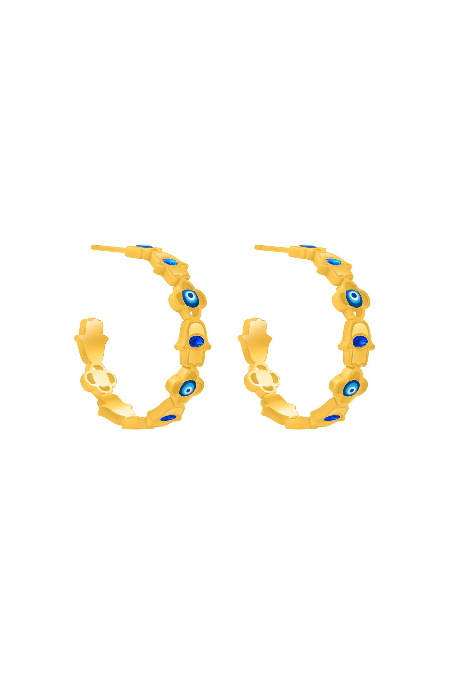 Evil Eye Hamsa Hoop Earring Set