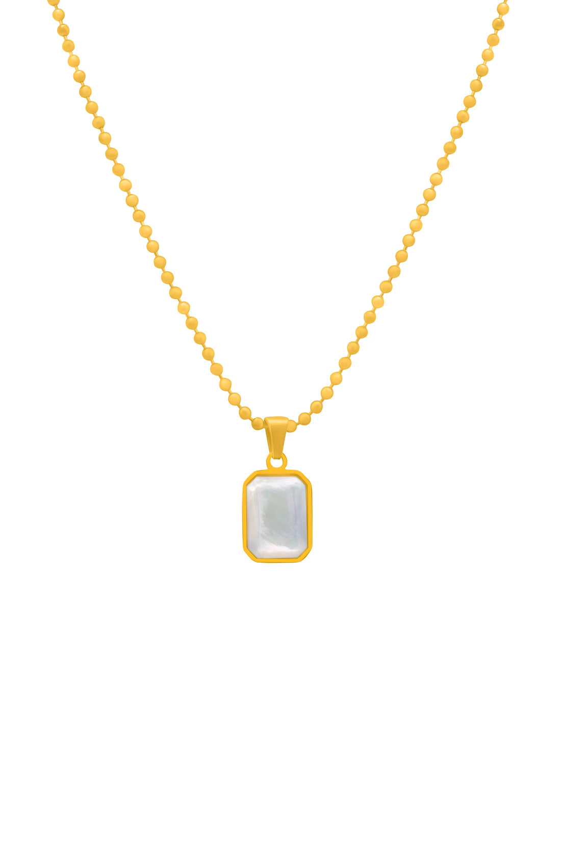 White Mother of Pearl Kasbah Stone Necklace