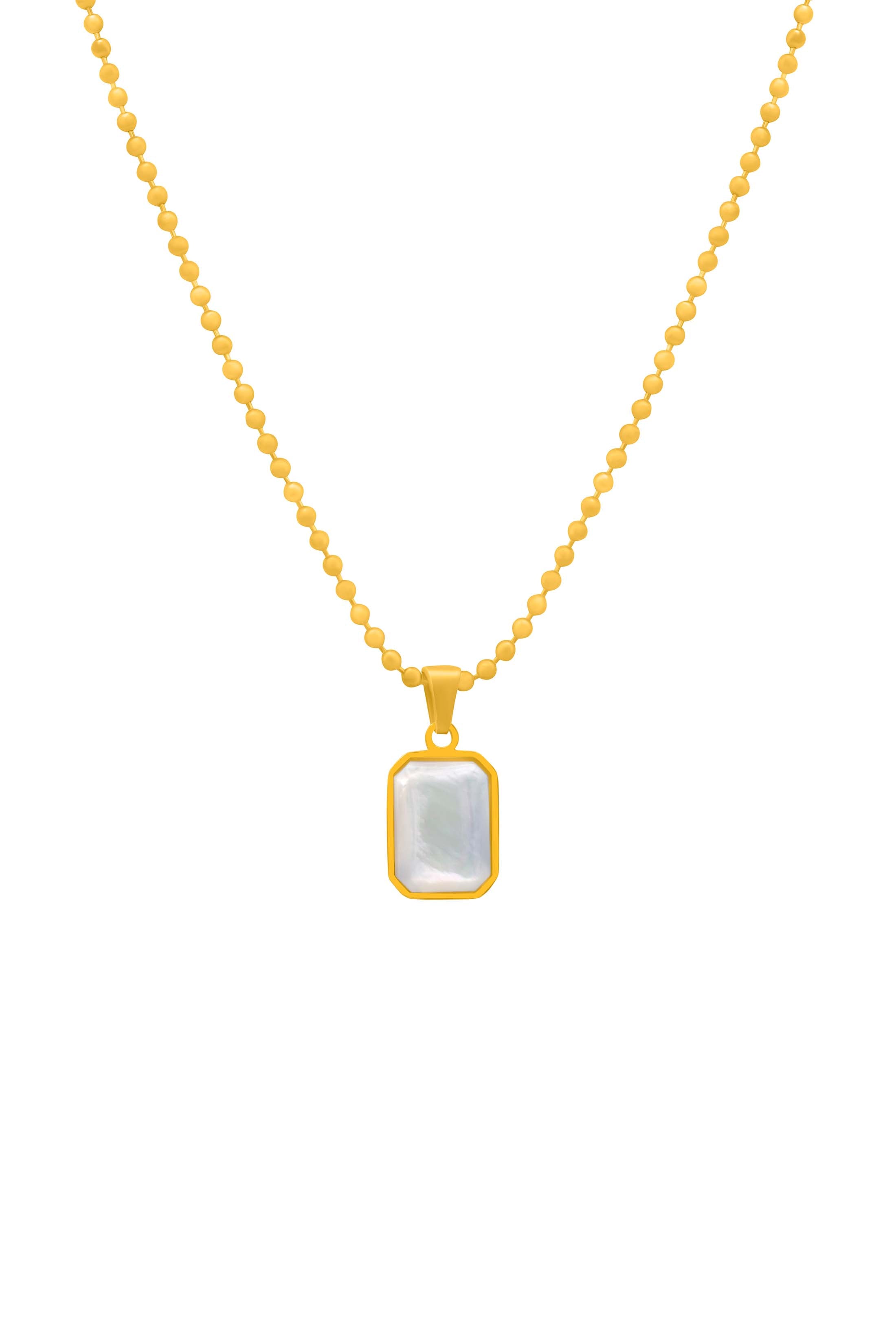 White Mother of Pearl Kasbah Stone Necklace