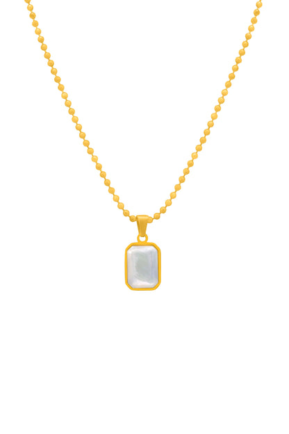 White Mother of Pearl Kasbah Stone Necklace