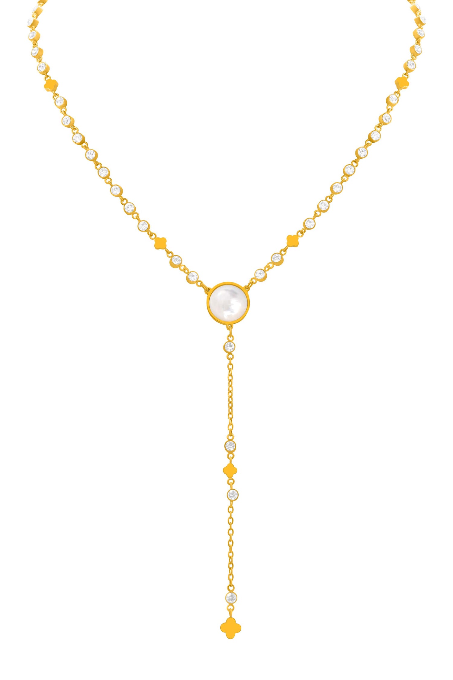 White Mother of Pearl Medina Lantern Necklace