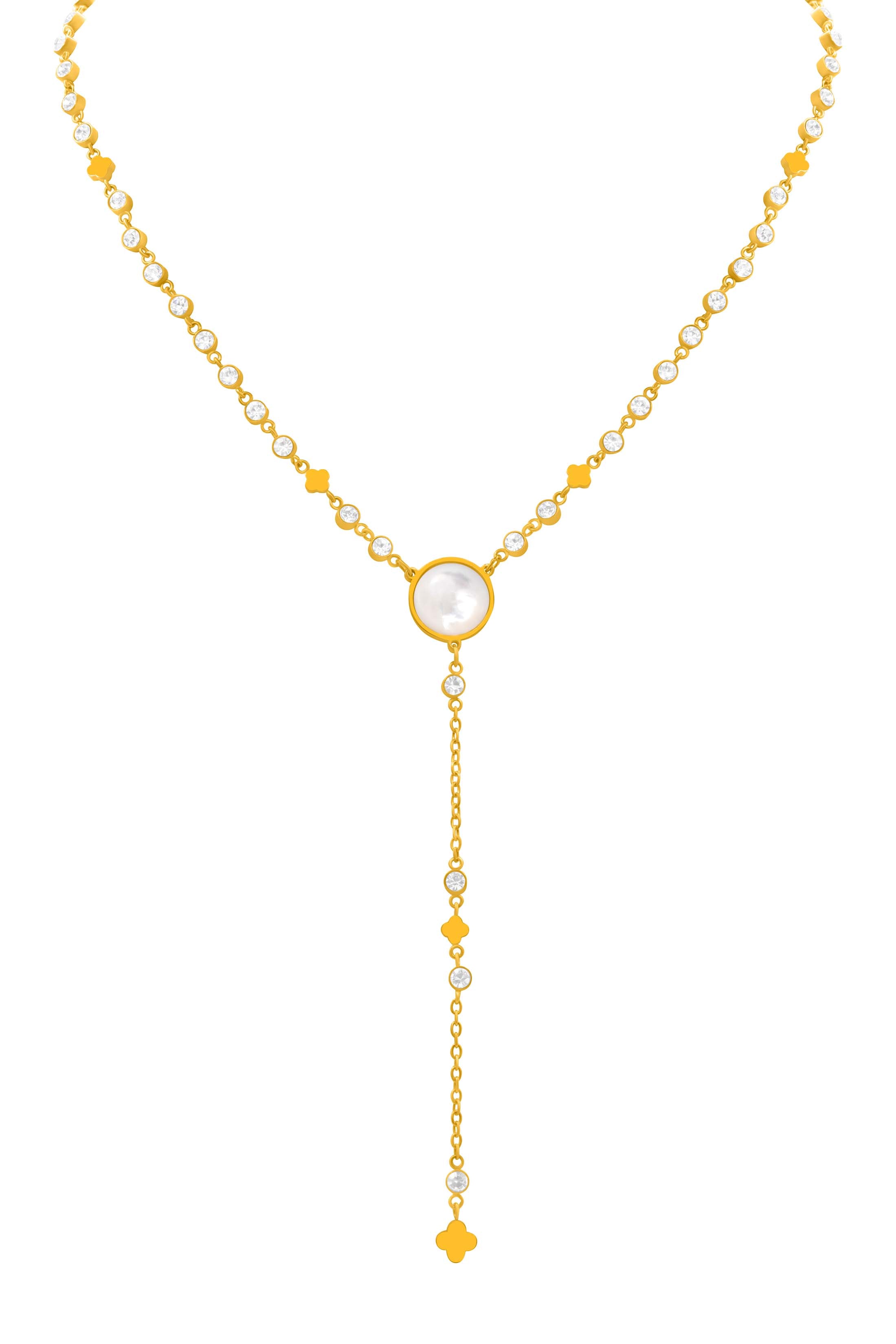 White Mother of Pearl Medina Lantern Necklace