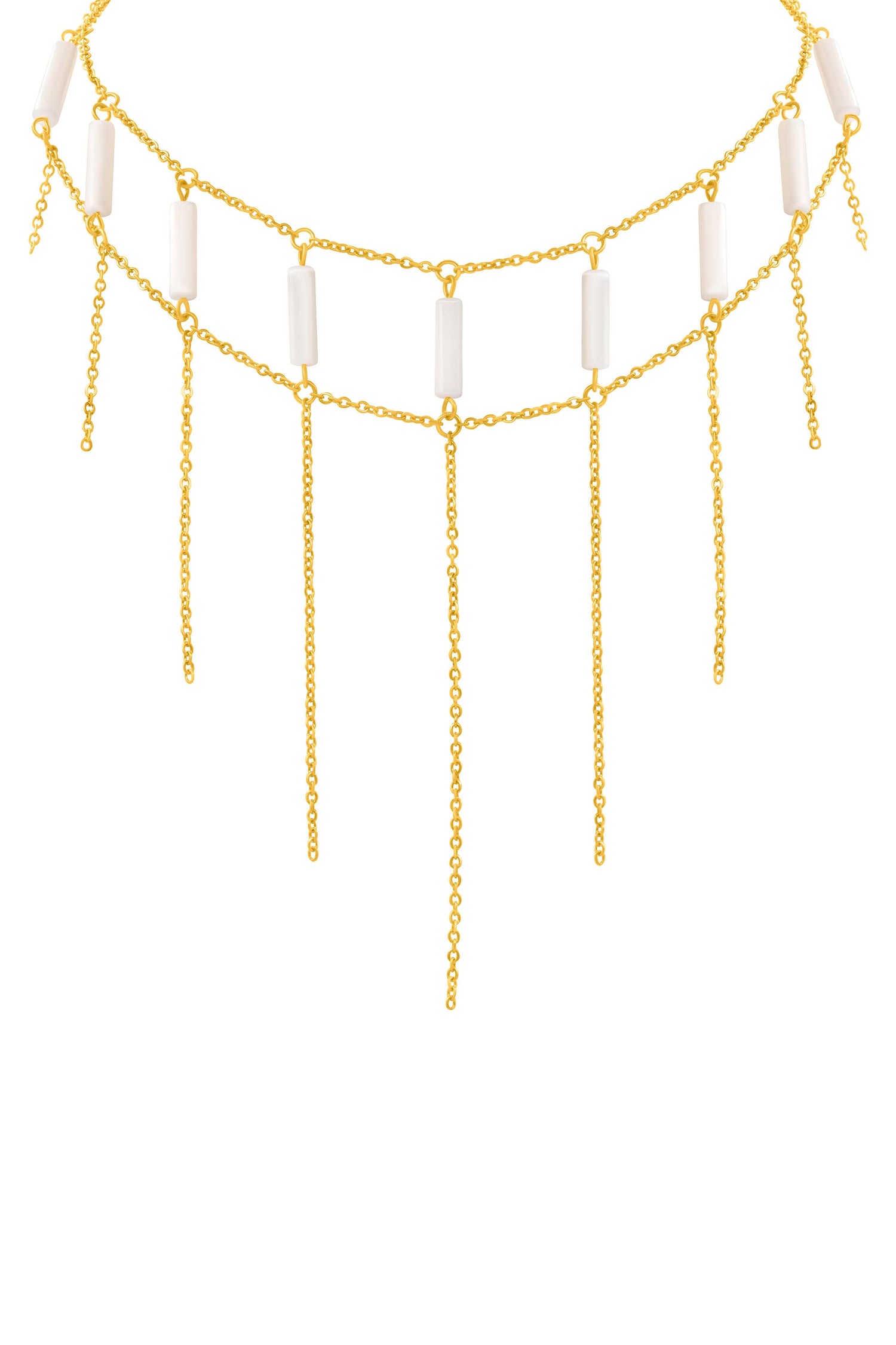 Marrakech Double Strand Fringe Necklace