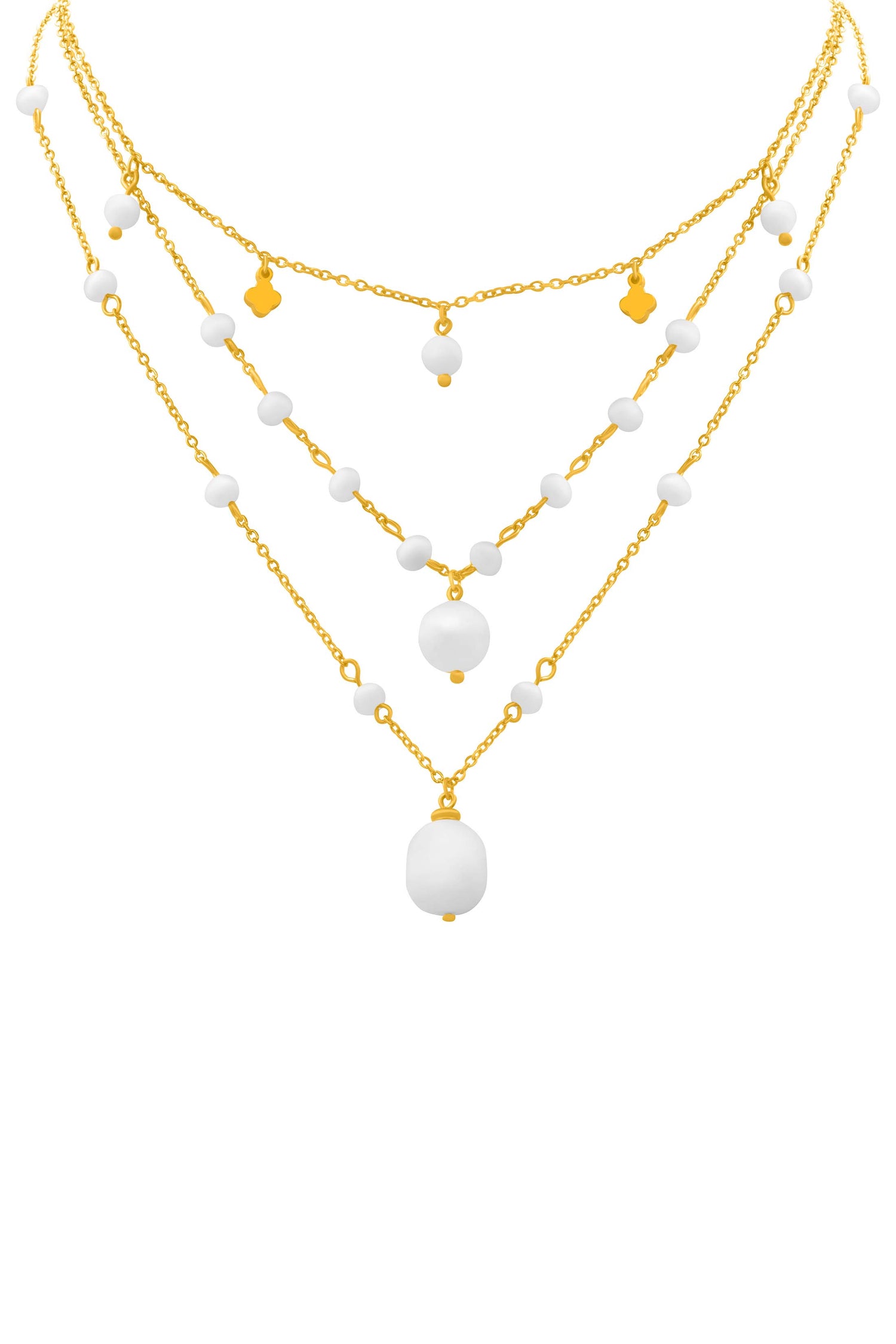 Pearl Drop Cascade Necklace