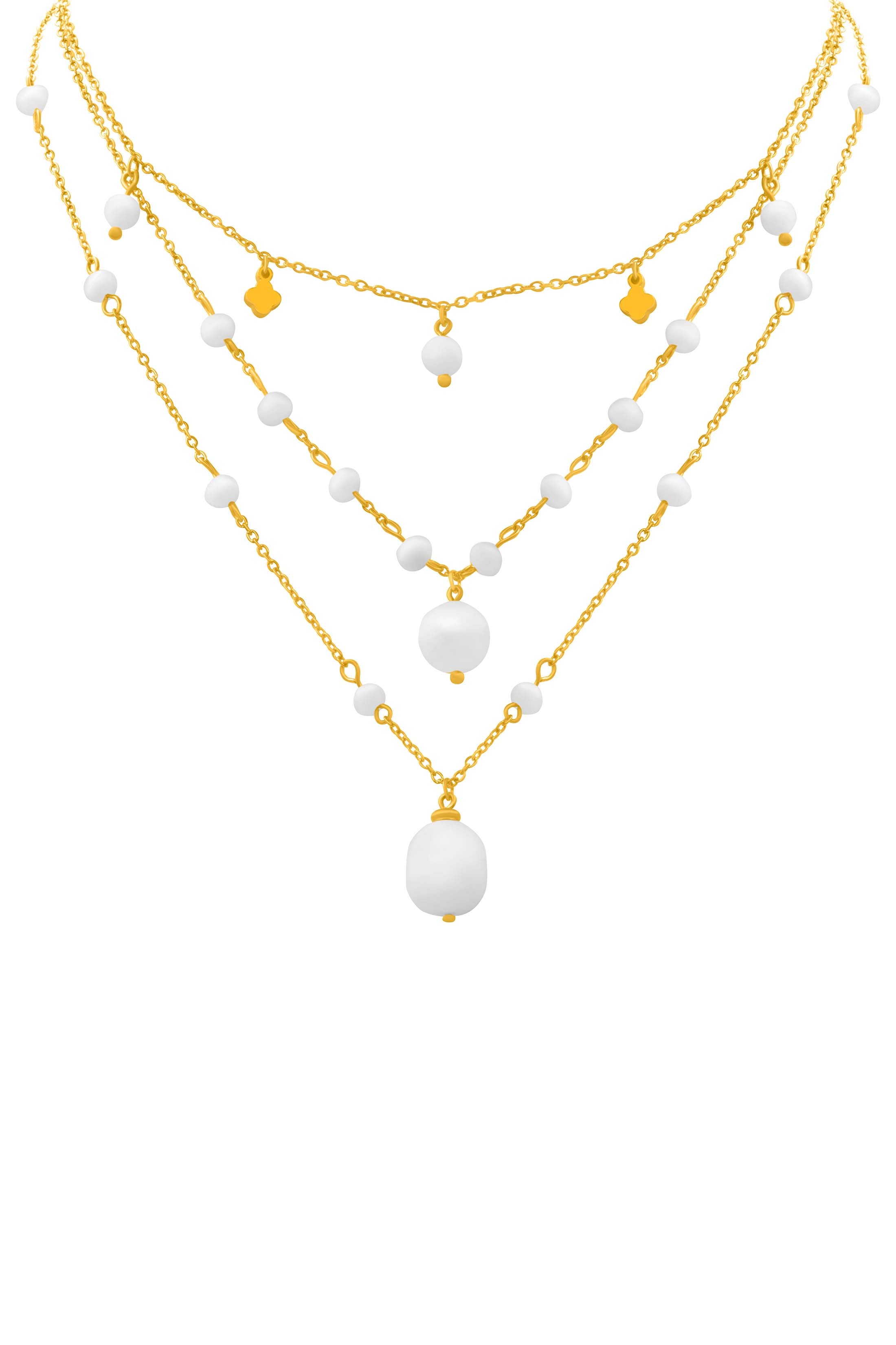 Pearl Drop Cascade Necklace