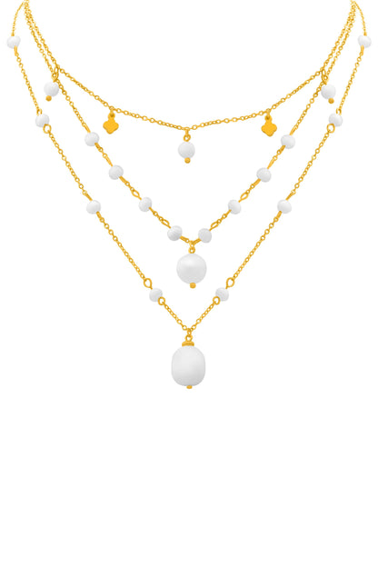 Pearl Drop Cascade Necklace