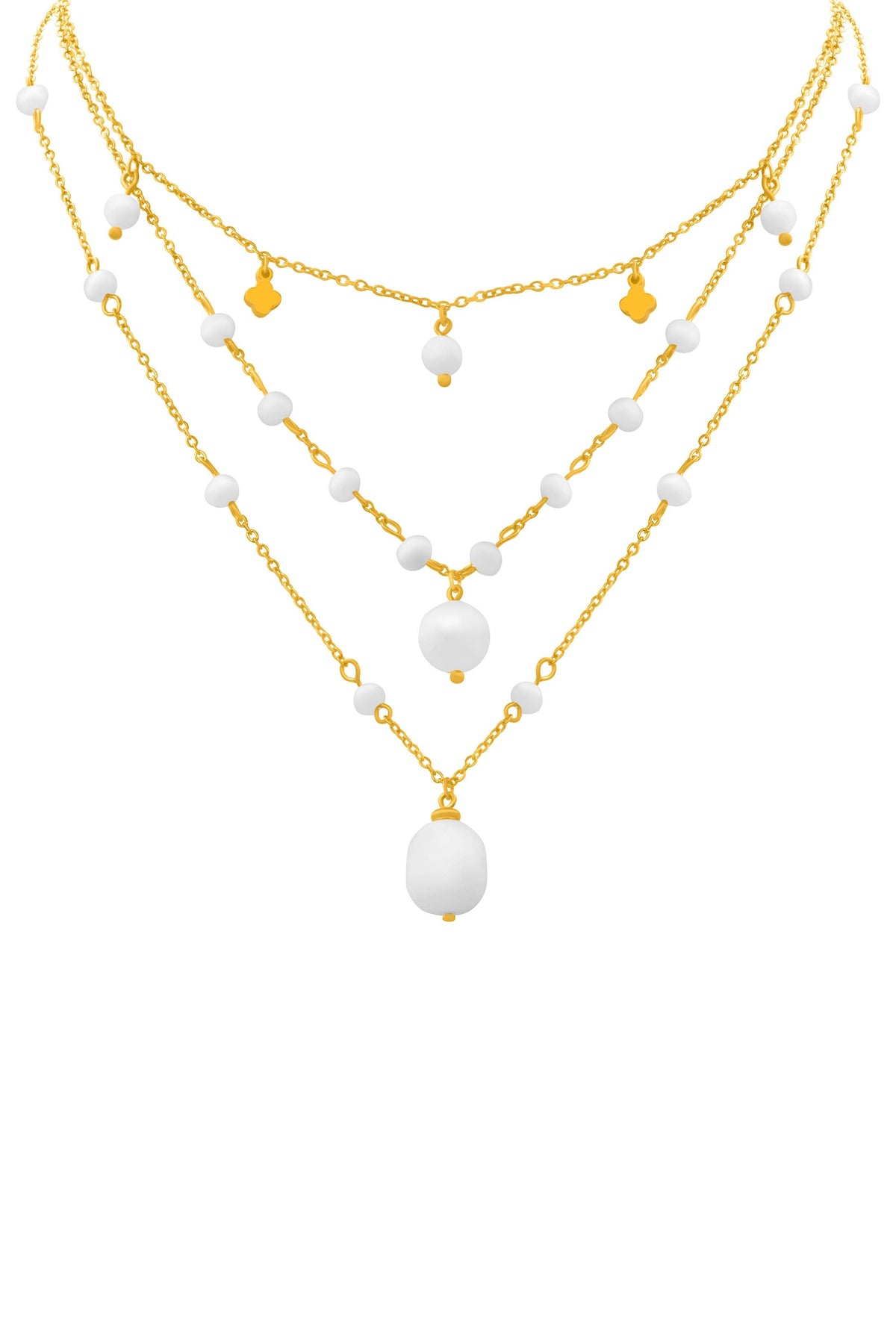 Pearl Drop Cascade Necklace