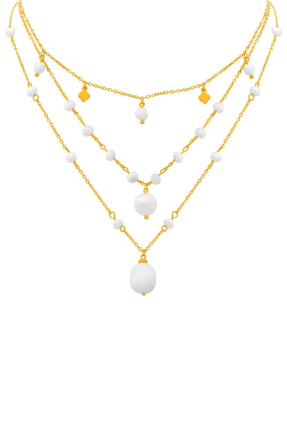 Pearl Drop Cascade Necklace