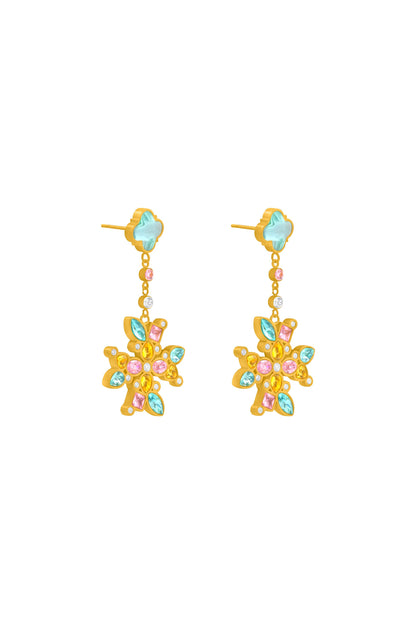 Maltese Cross Regalia Drop Stud Earring Set