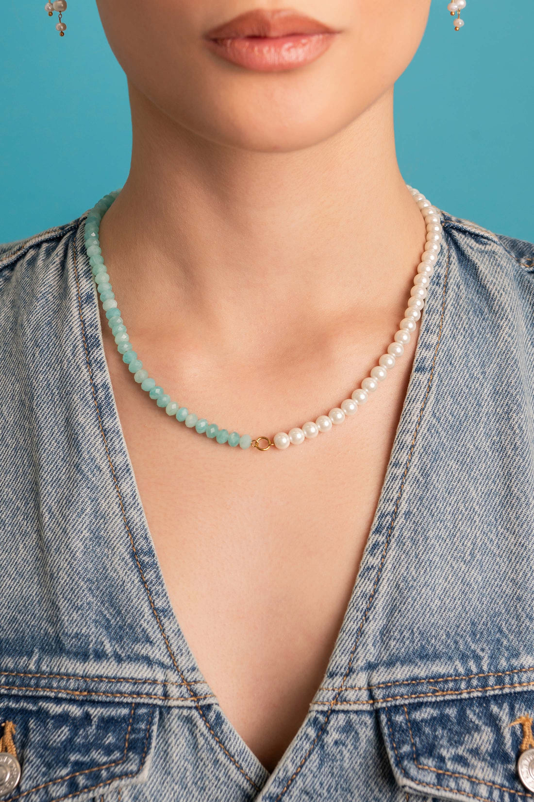 Pearl &amp; Azure Path Necklace