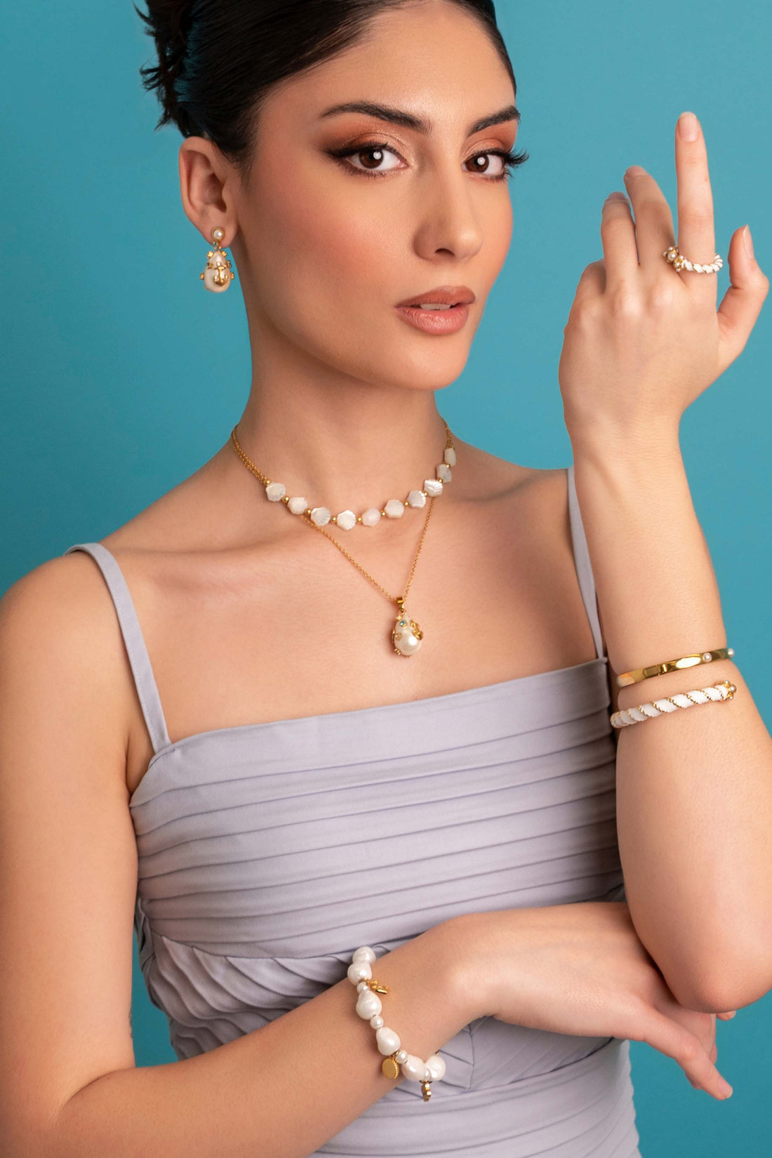 Ocean Treasure Necklace &amp; Statement Earrings Gift Set