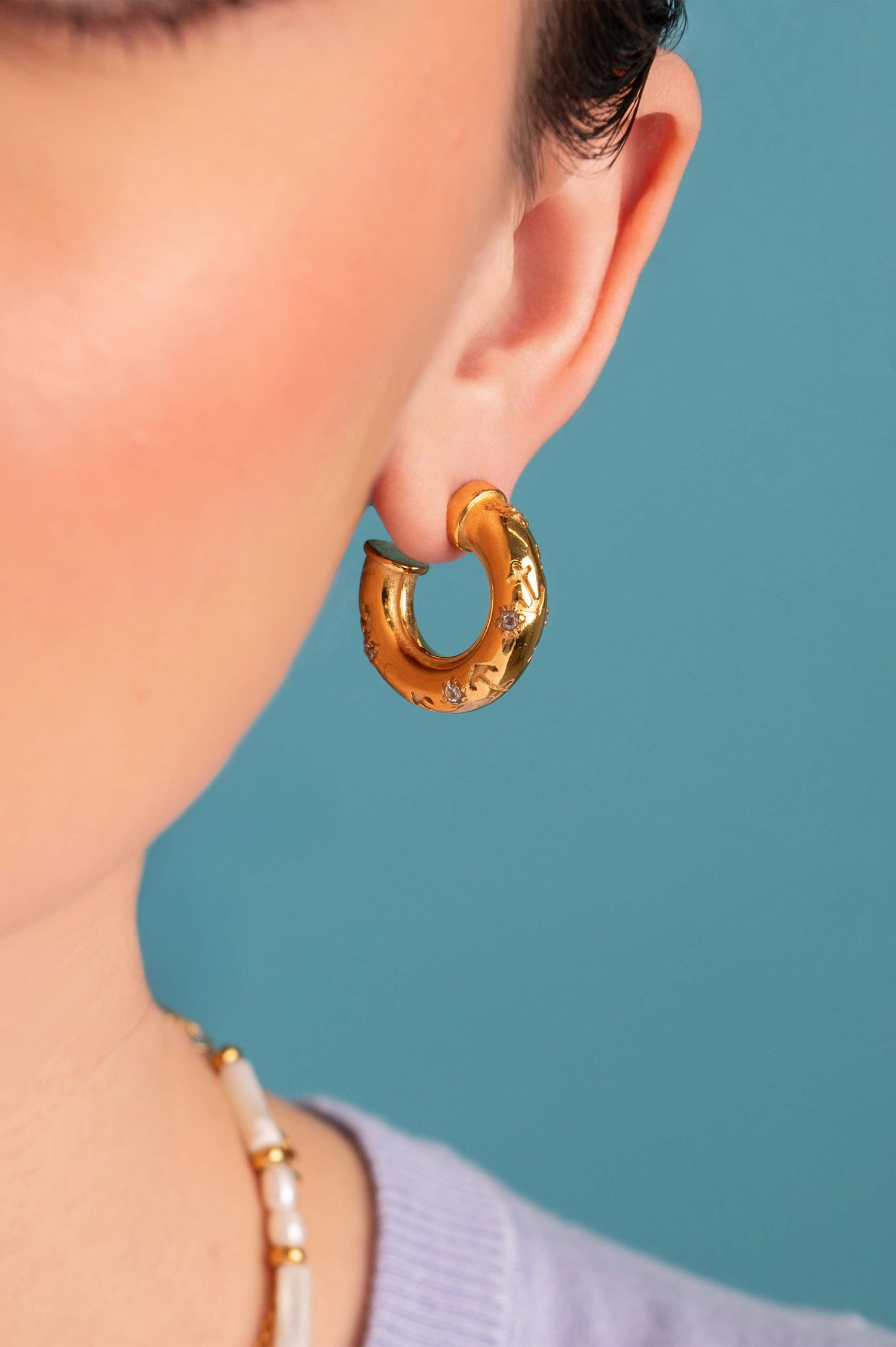 Ocean Spark Hoop Earring Set