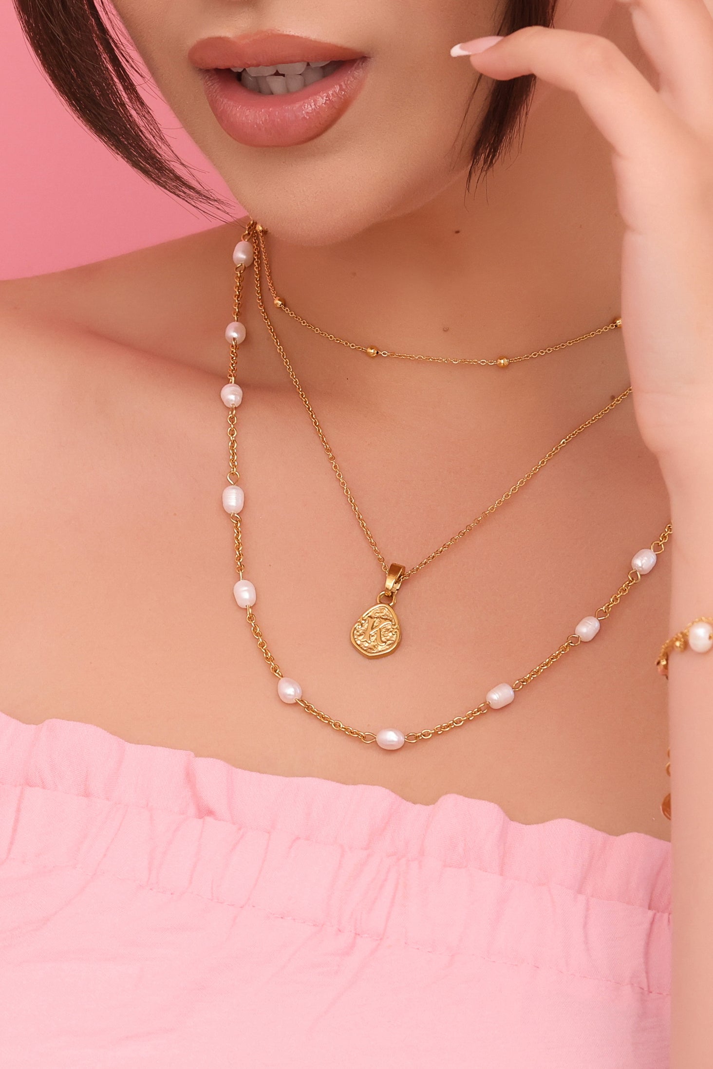 &quot;W&quot; Tberfil Letter Pendant with Petite Adjustable Chain Necklace