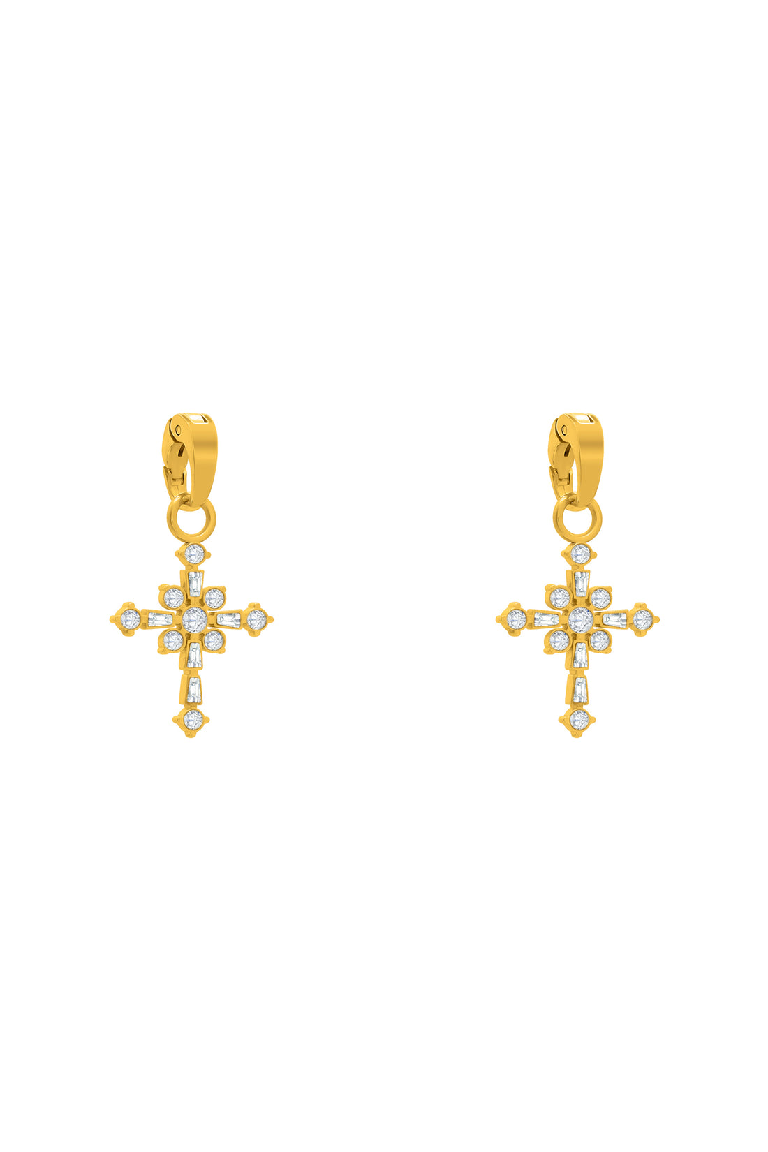 Zirconia Cross Pendant Earring Set