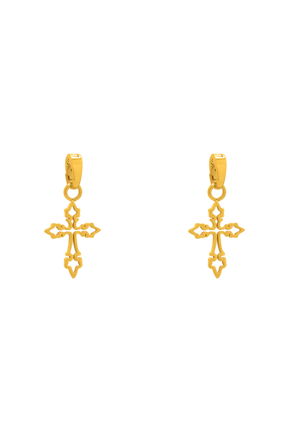 Cross Hollow Pendant Earring Set