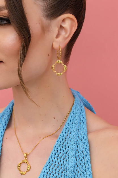 Wave Pendant Earring Set