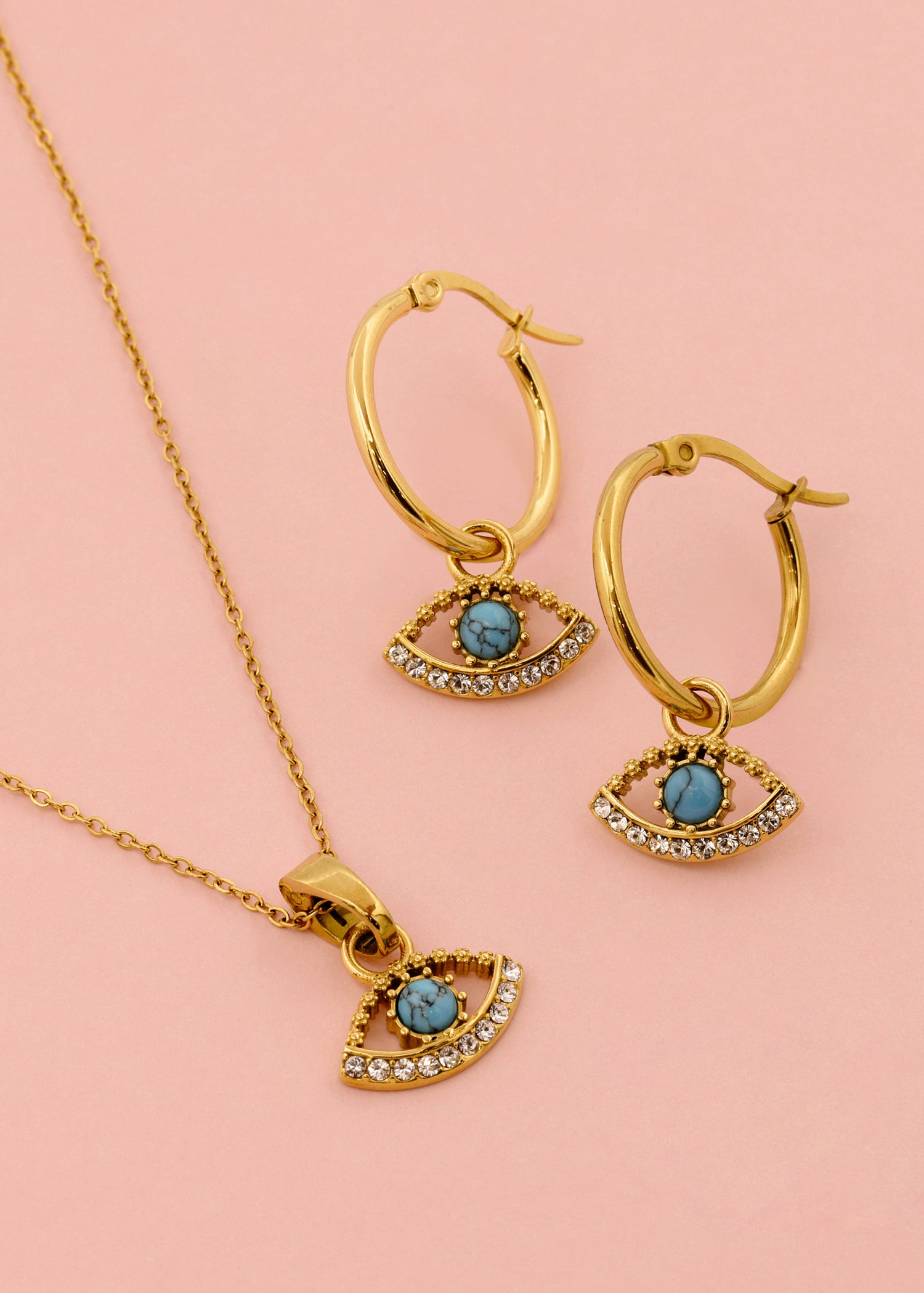 Milos Evil Eye Pendant &amp; Earring Set Gift Set