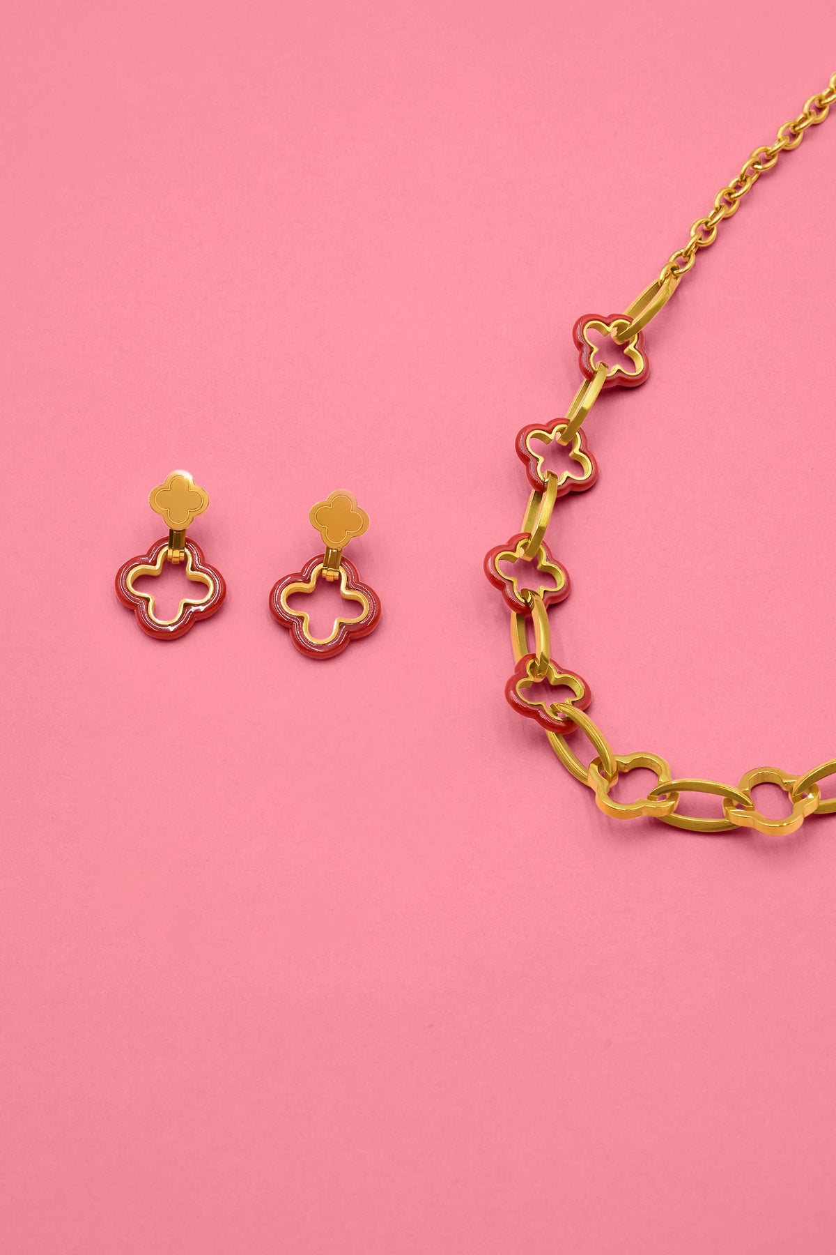 Tortessa Merlot Icon Stud Earrings &amp; Necklace Gift Set