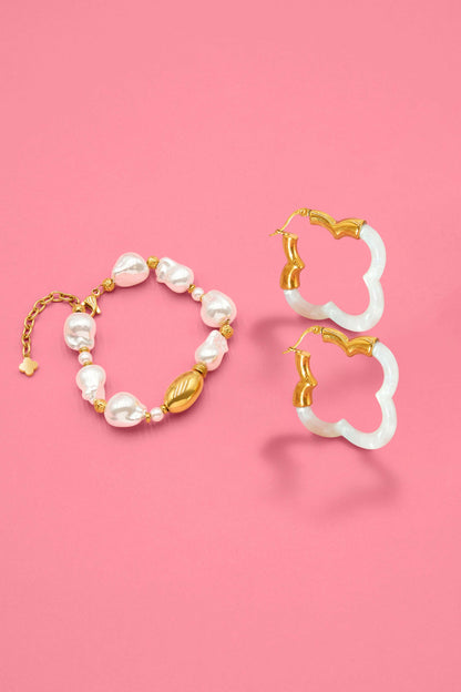 Tortessa Pearl Maréa Hoops &amp; Bracelet Gift Set