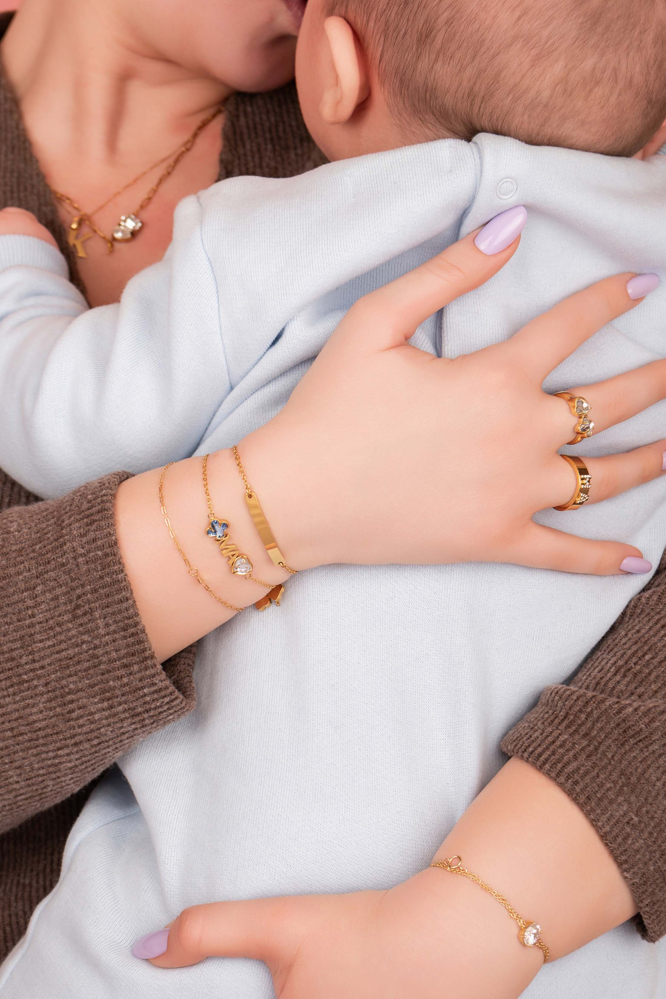 Made for "Ma" or "Nanna" Birthstone Bracelet, Ring &amp; Rossica Candle Gift Set