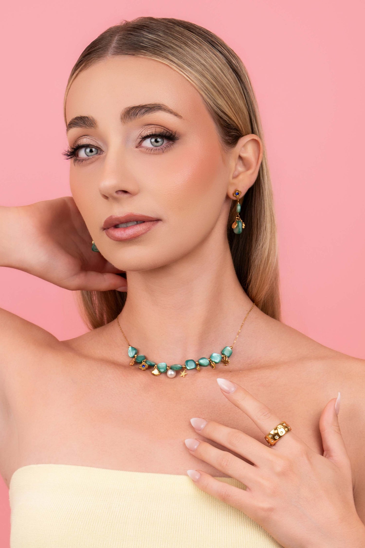 Blu Perla Marina Drop Stud Earring Set