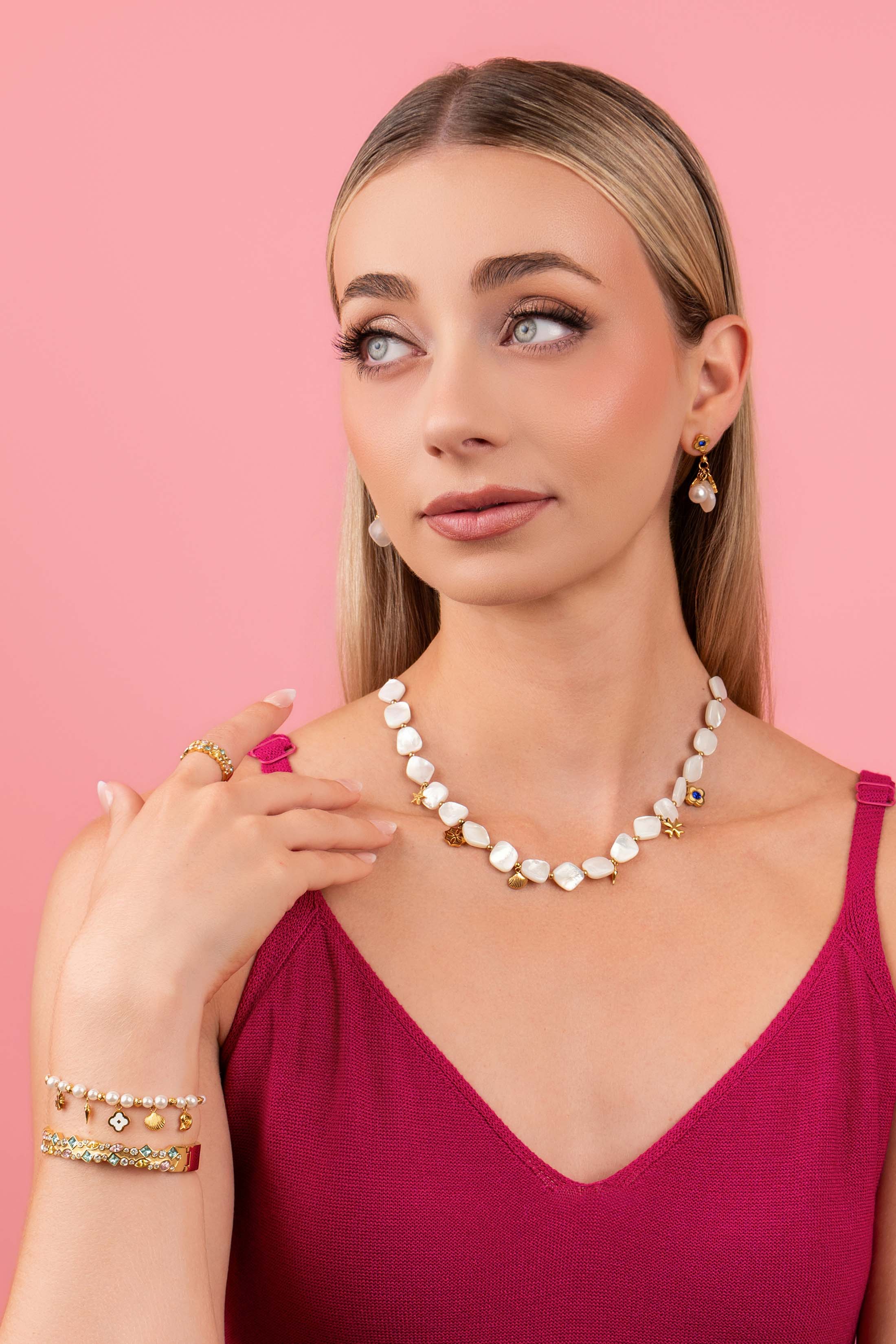 Perla Marina Drop Stud Earring Set