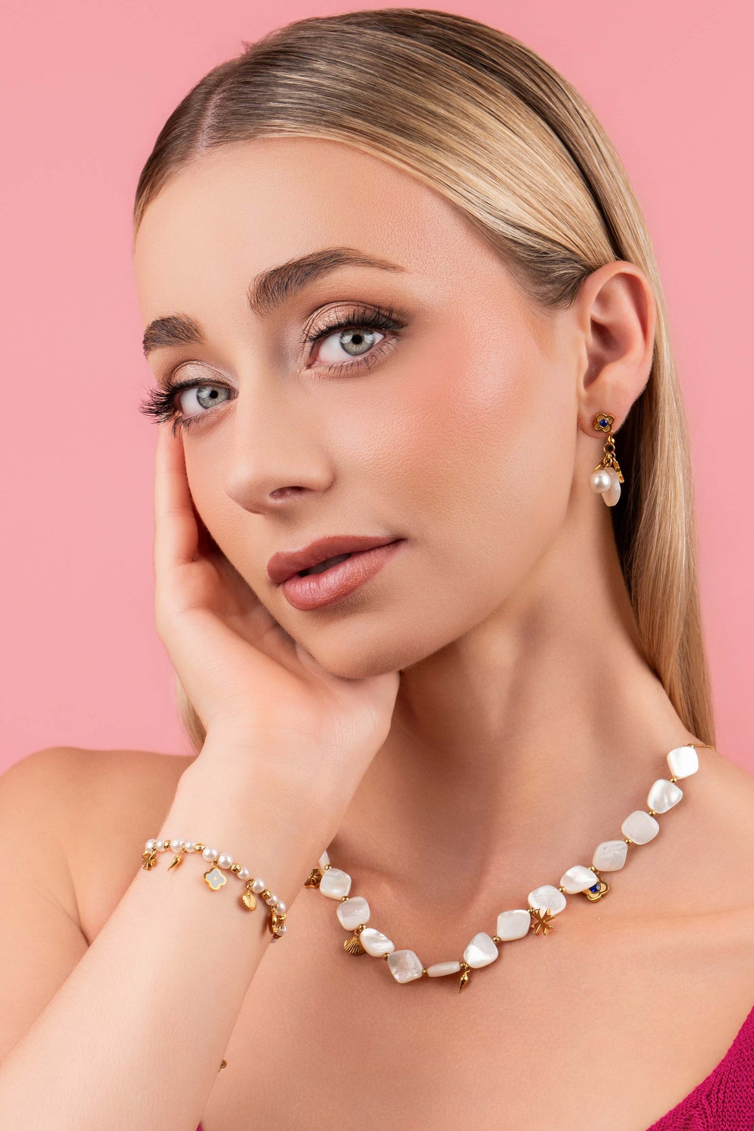 Perla Marina Drop Stud Earring Set