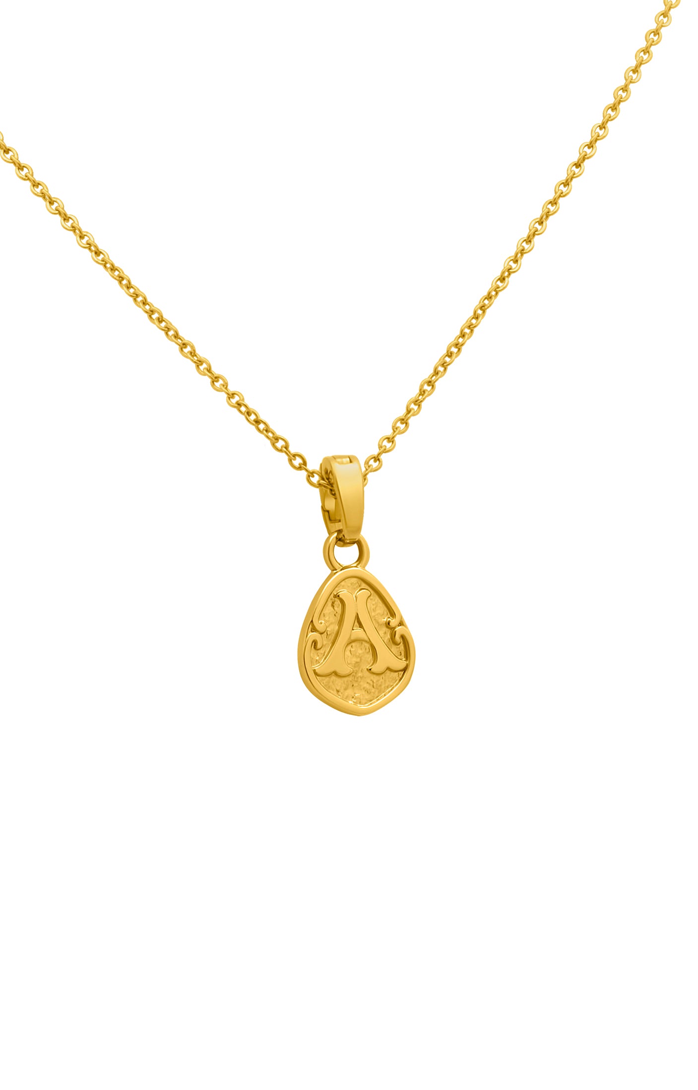 &quot;A&quot; Tberfil Letter Pendant with Petite Adjustable Chain Necklace