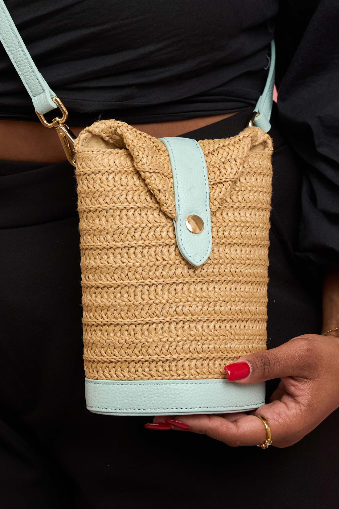 Carisma Coast Raffia Pastel Blue Bag