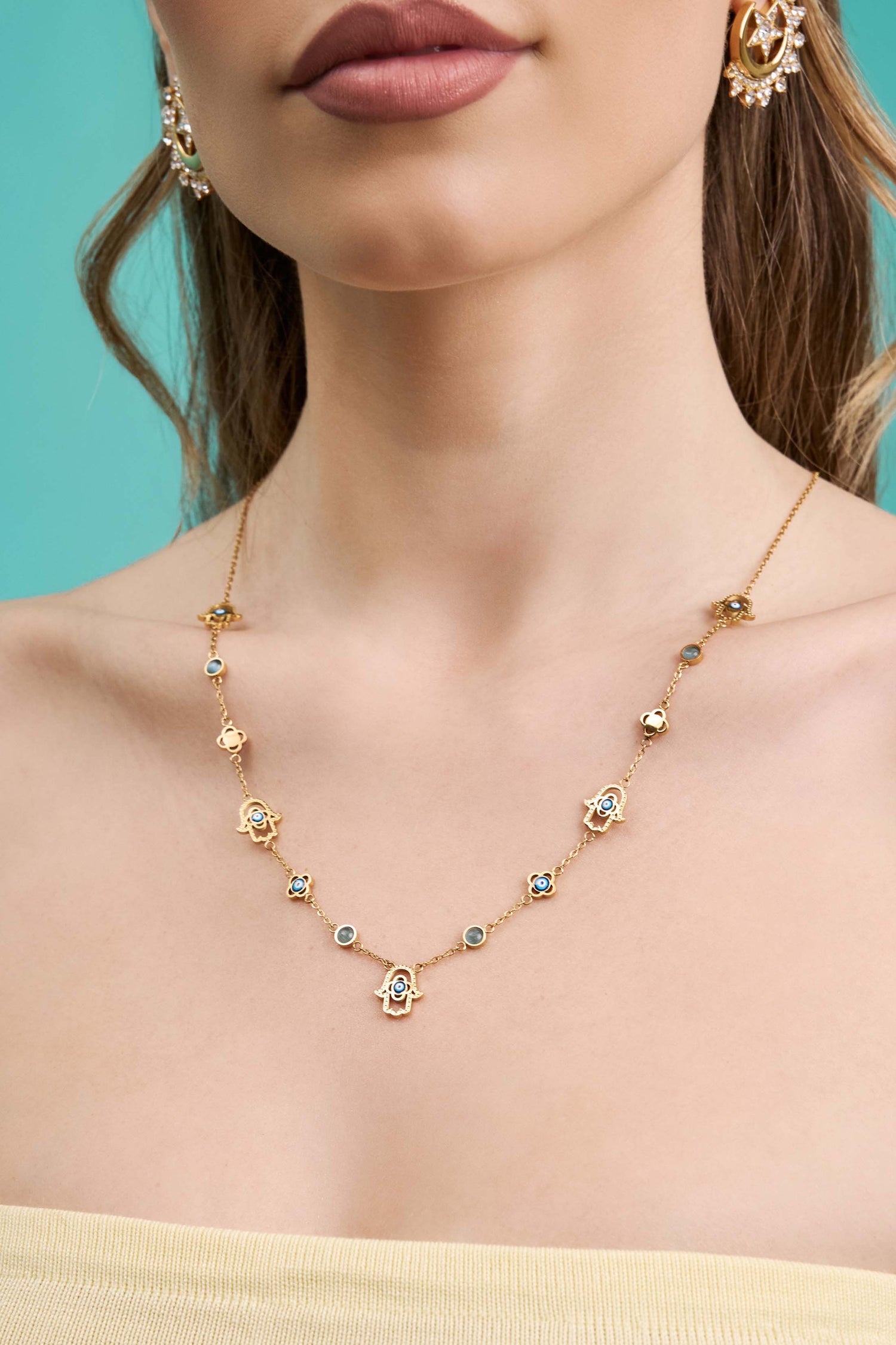 Hamsa Protection Necklace