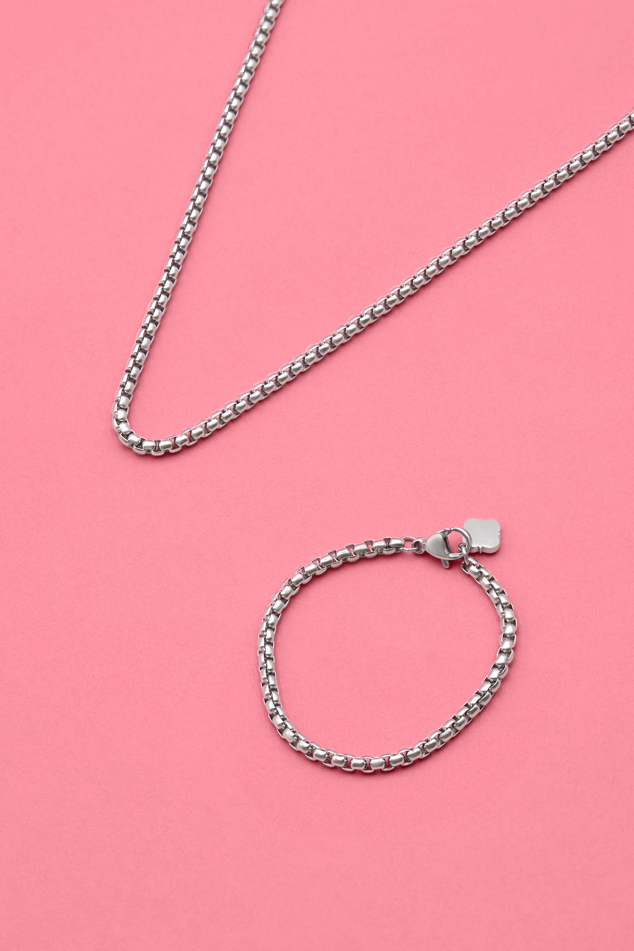 Boys Box Chain Silver Bracelet