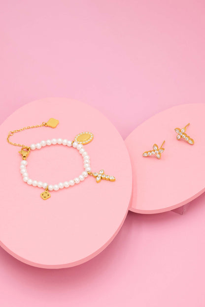 Little Blessing Charm Bracelet &amp; Little Blessings Stud Gift Set