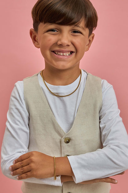 Boys Box Chain Gold Necklace