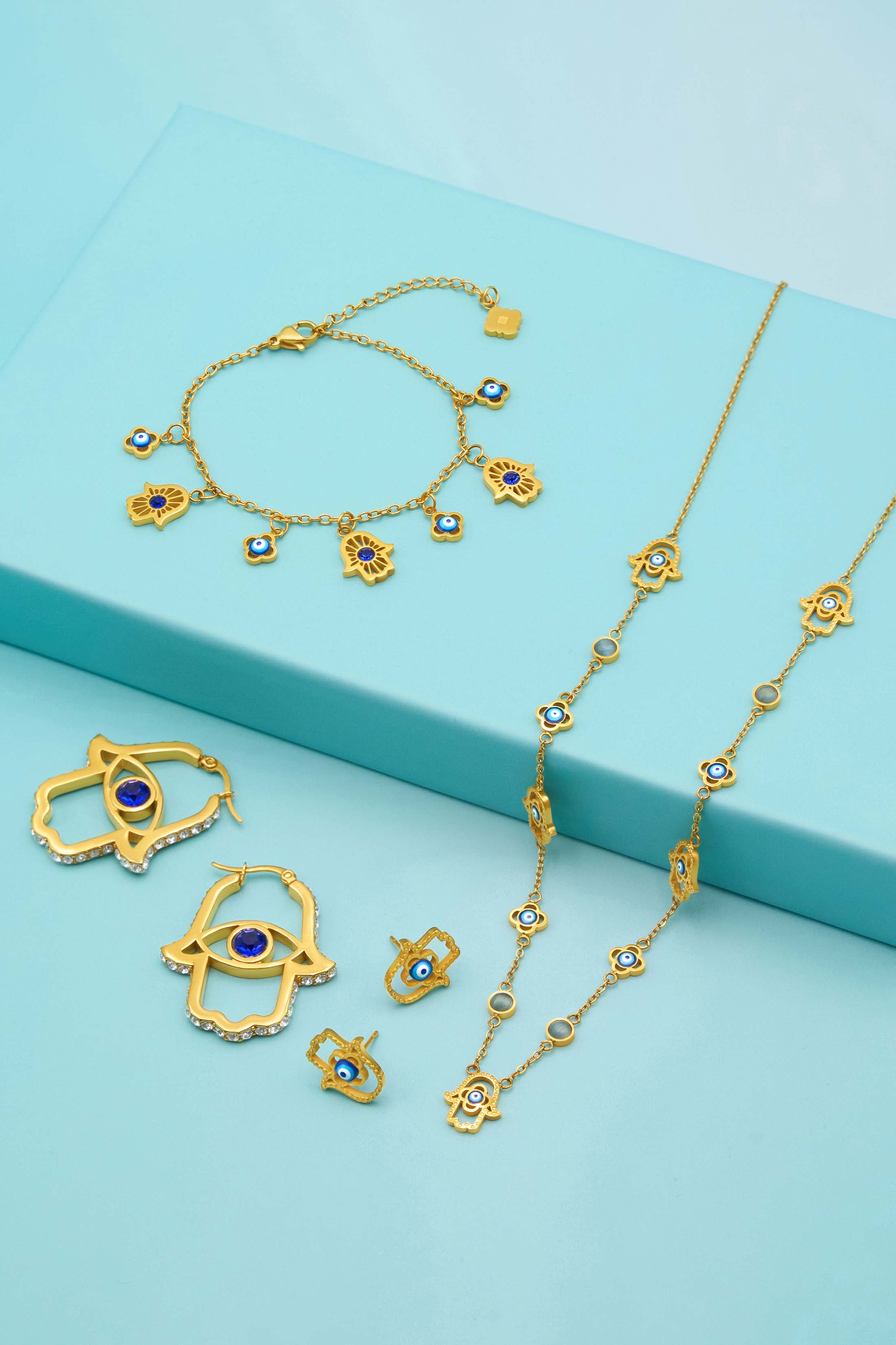 Hamsa Protection Statement Earring Set