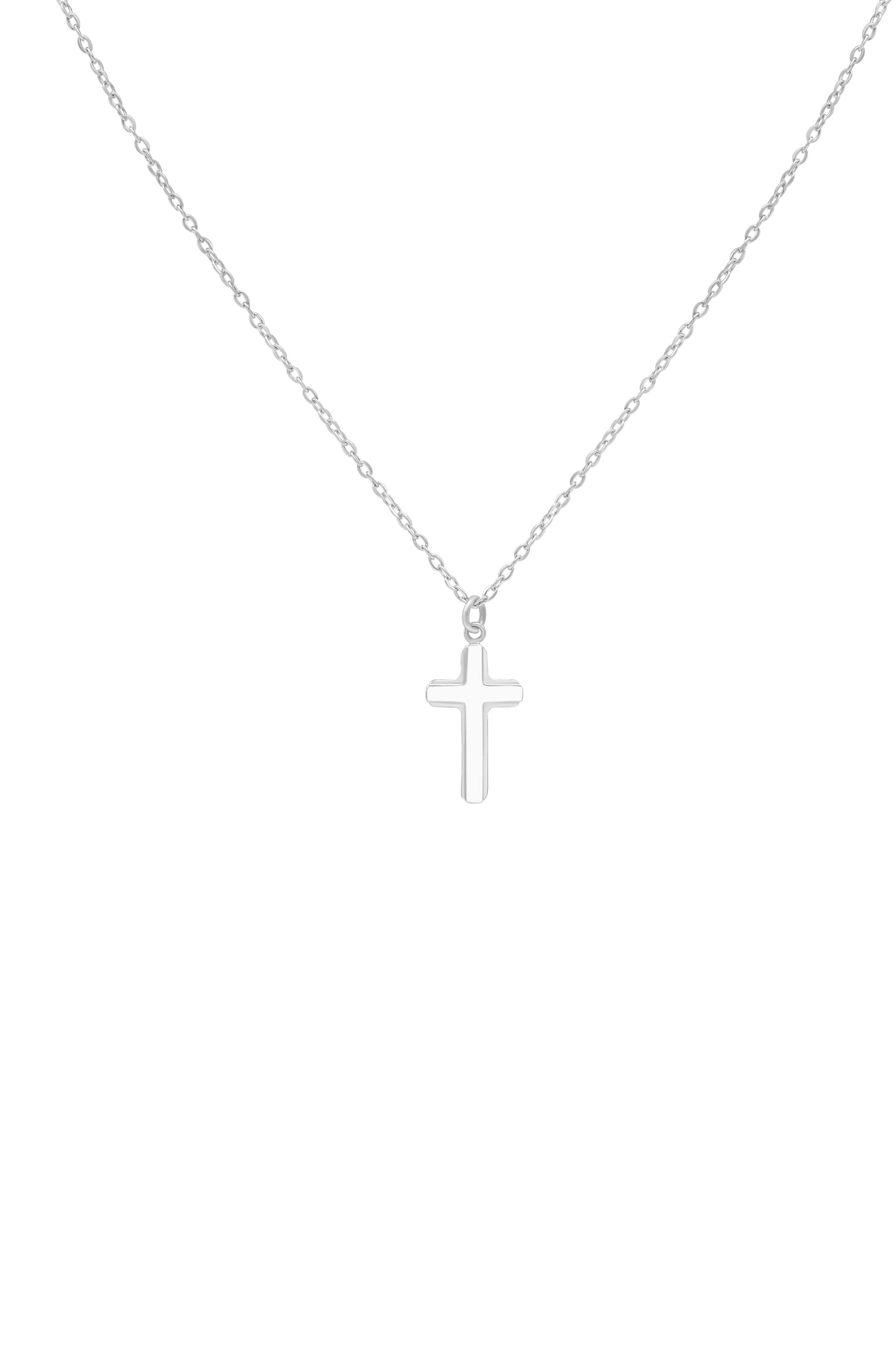 Cross Silver Necklace &amp; Bracelet Gift Set