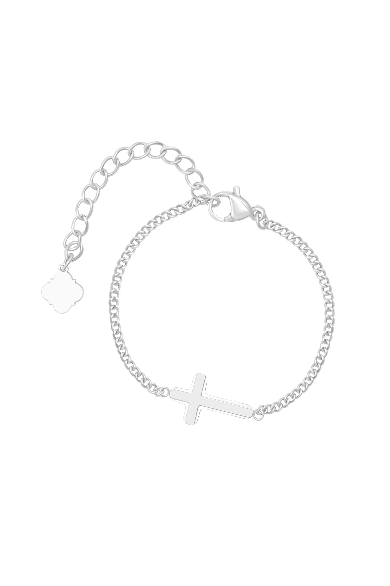 Cross Silver Necklace &amp; Bracelet Gift Set