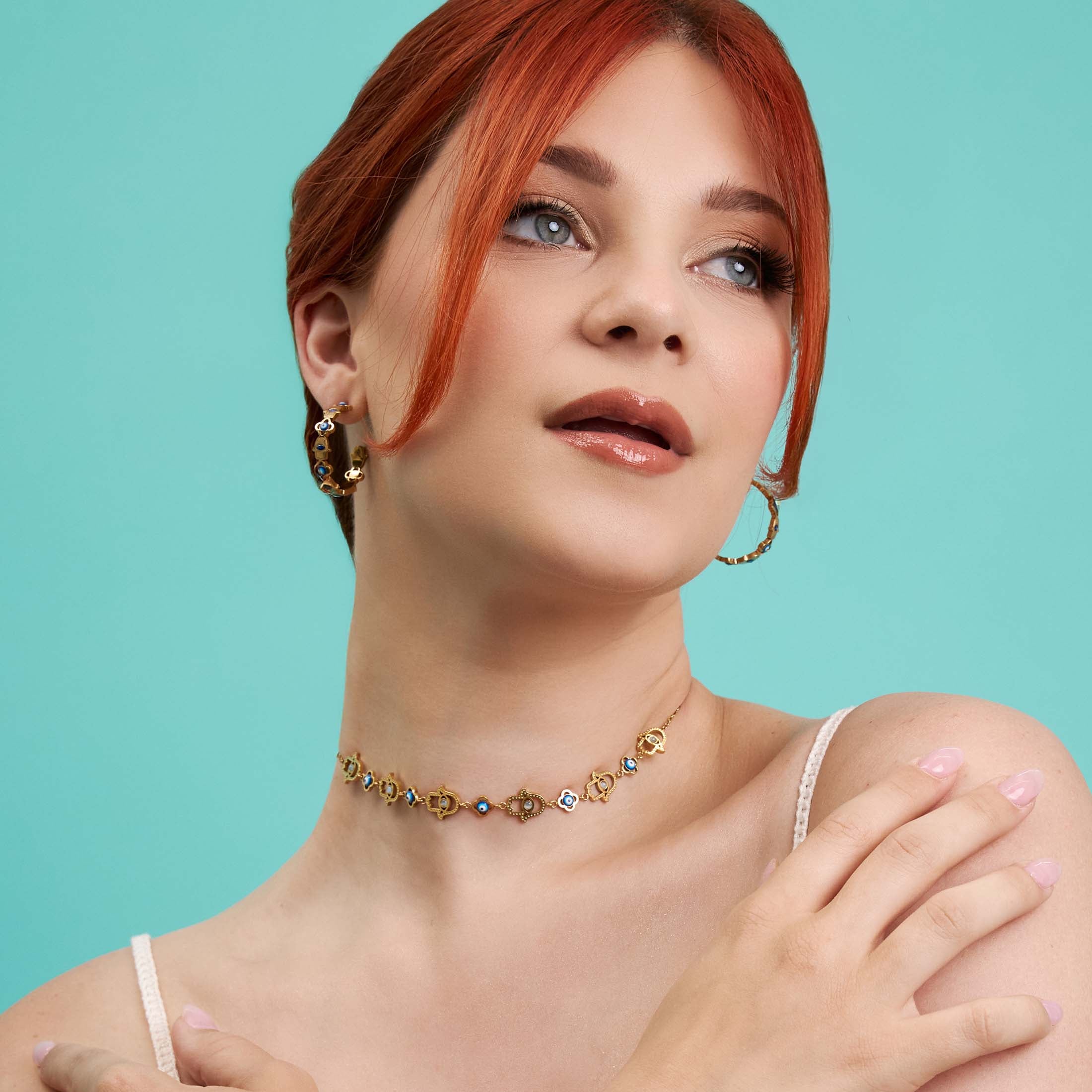 Evil Eye Hamsa Choker