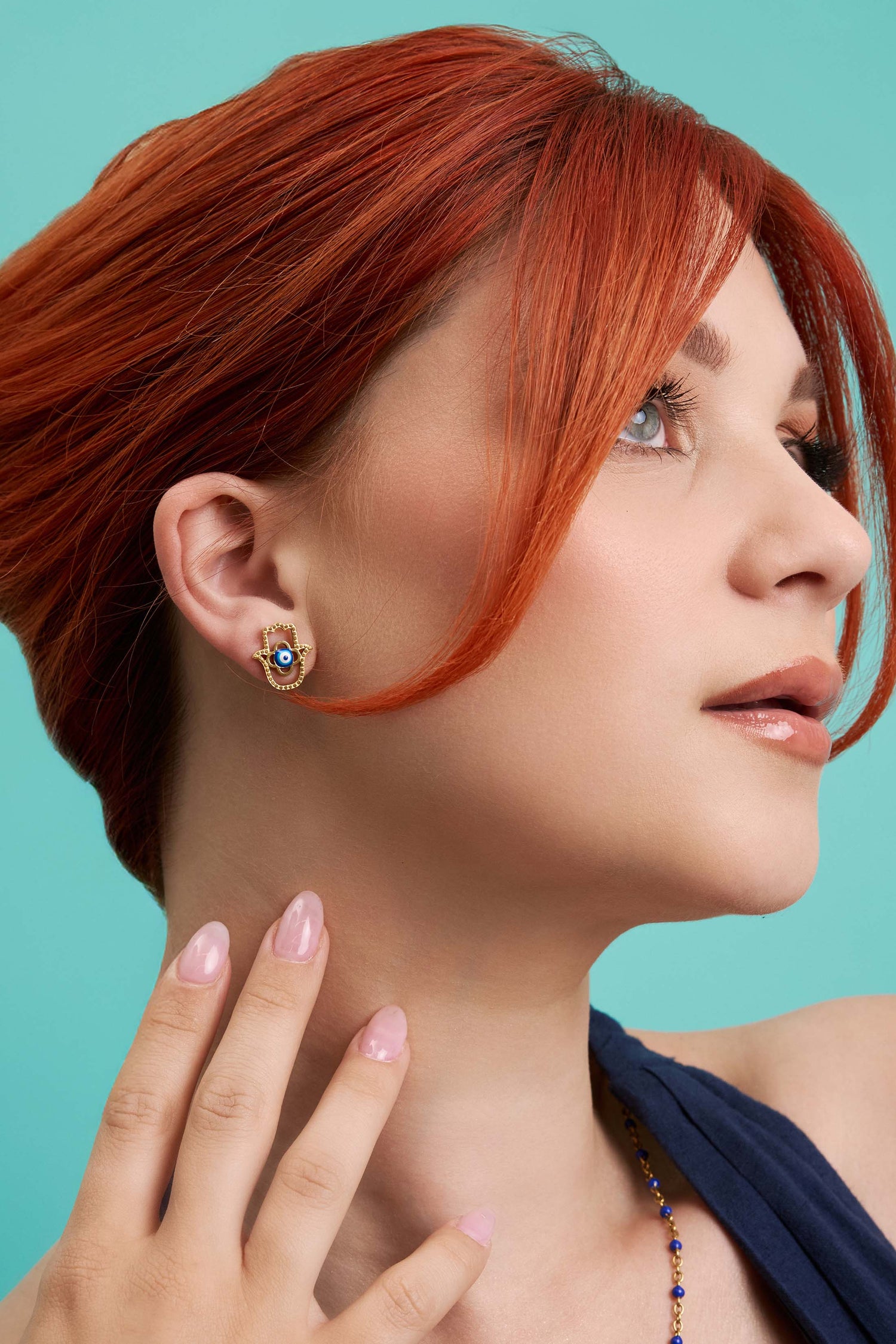 Hamsa Protection Stud Earring Set