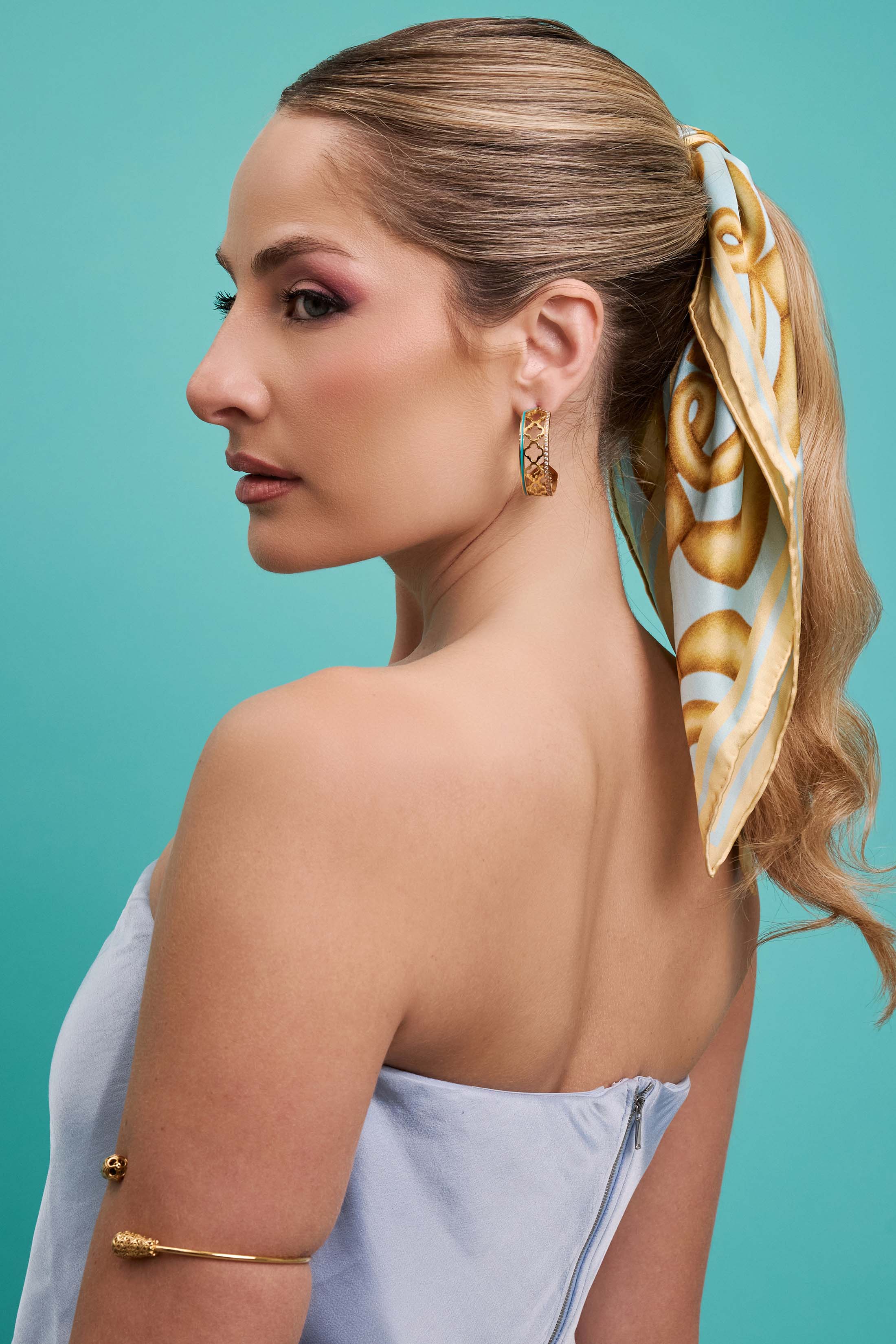 Golden Medina Silk Scarf