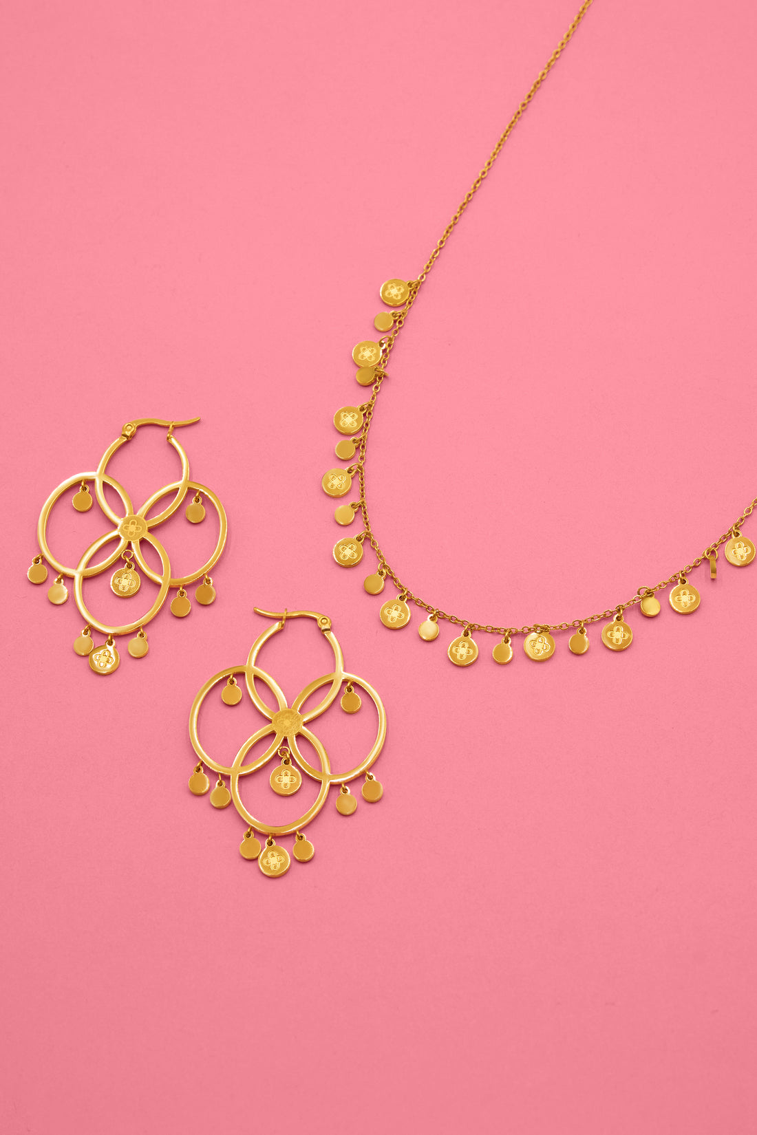 Sahara Coin Hoops &amp; Sahara Relic Coin Necklace Gift Set