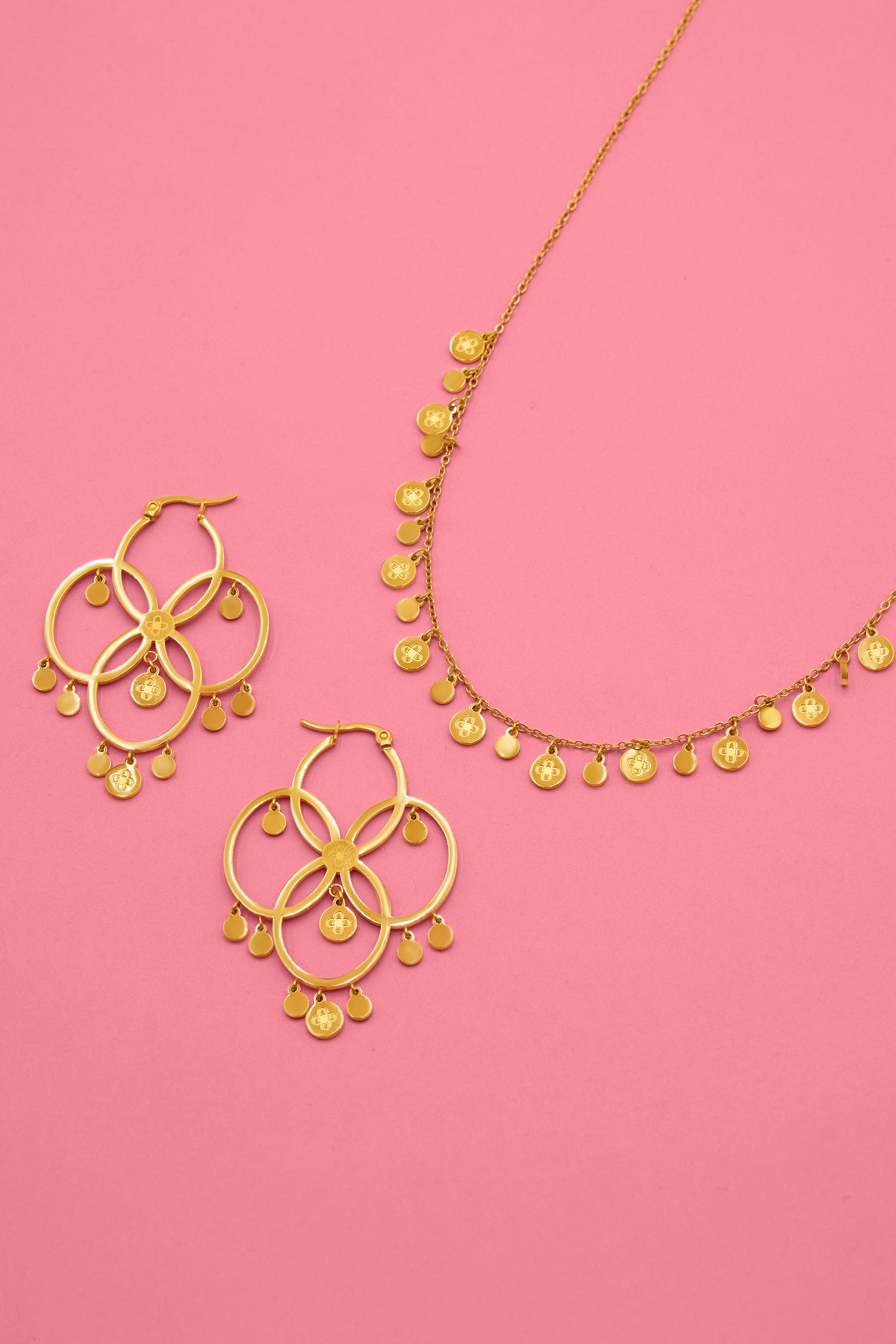 Sahara Coin Hoops &amp; Sahara Relic Coin Necklace Gift Set